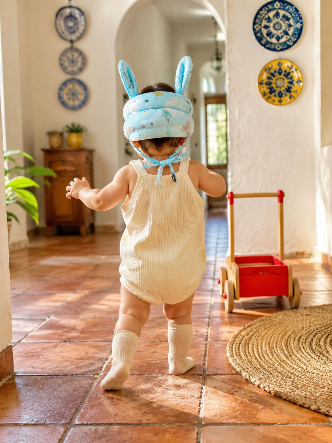Gorro protector de cabeza para bebé casco anticaídas con cojín para aprender a caminar