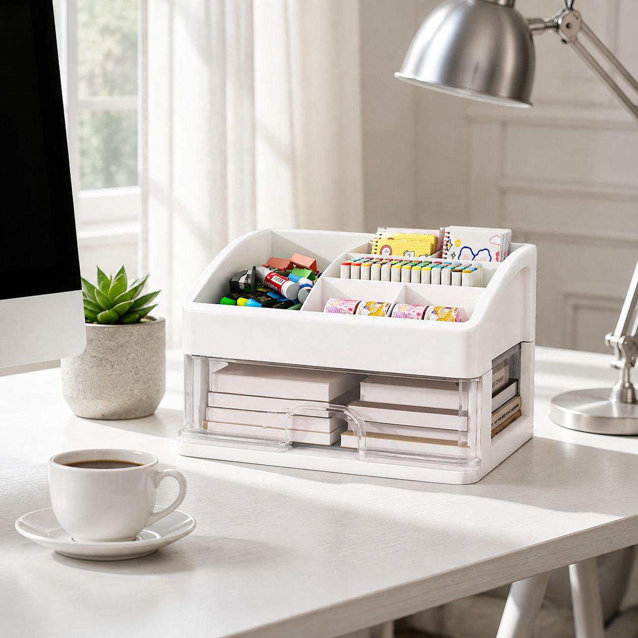 Caisson de rangement à plusieurs tiroirs pour bureau moderne