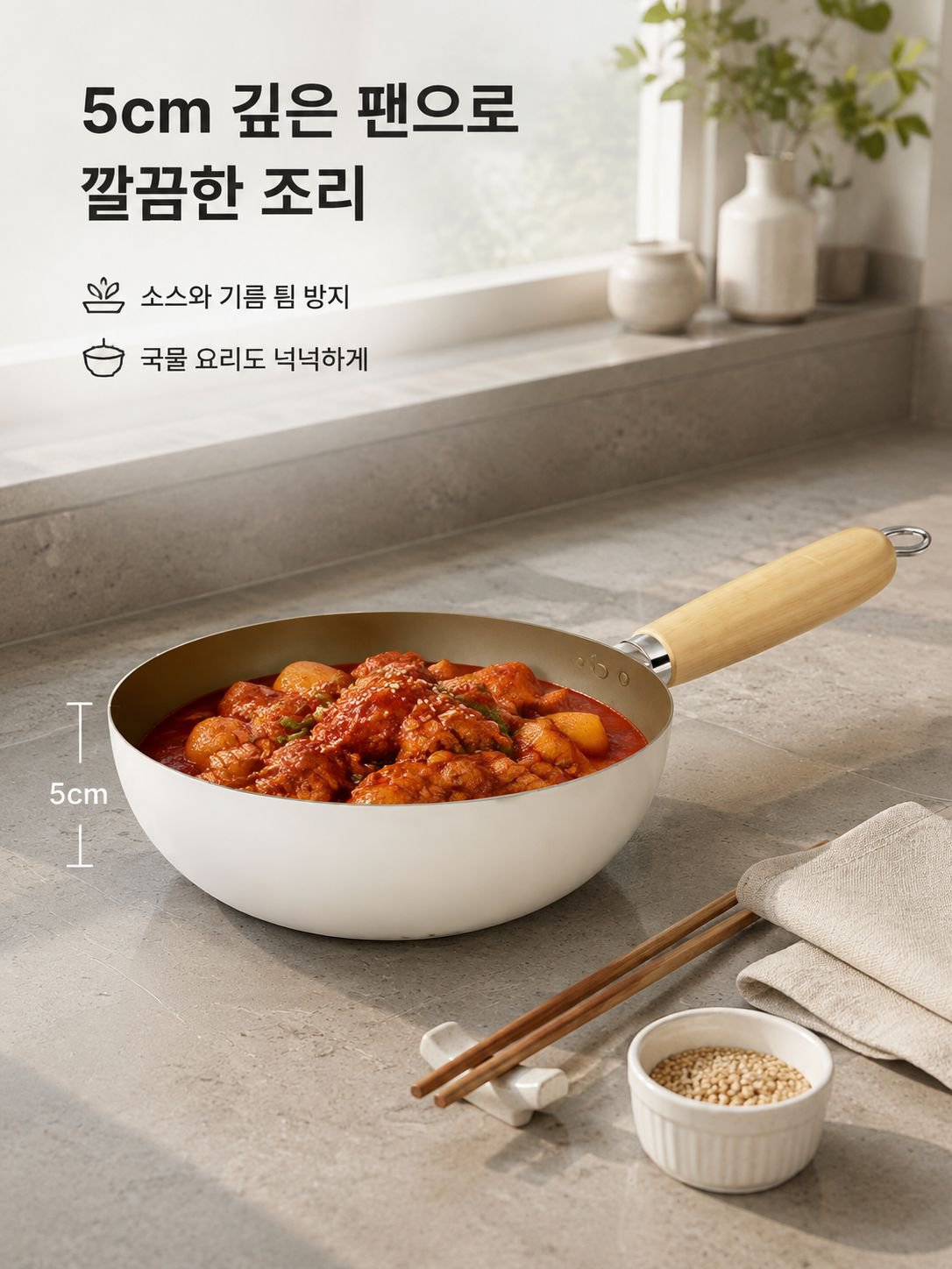 화이트 세라믹 노스틱 프라이팬
