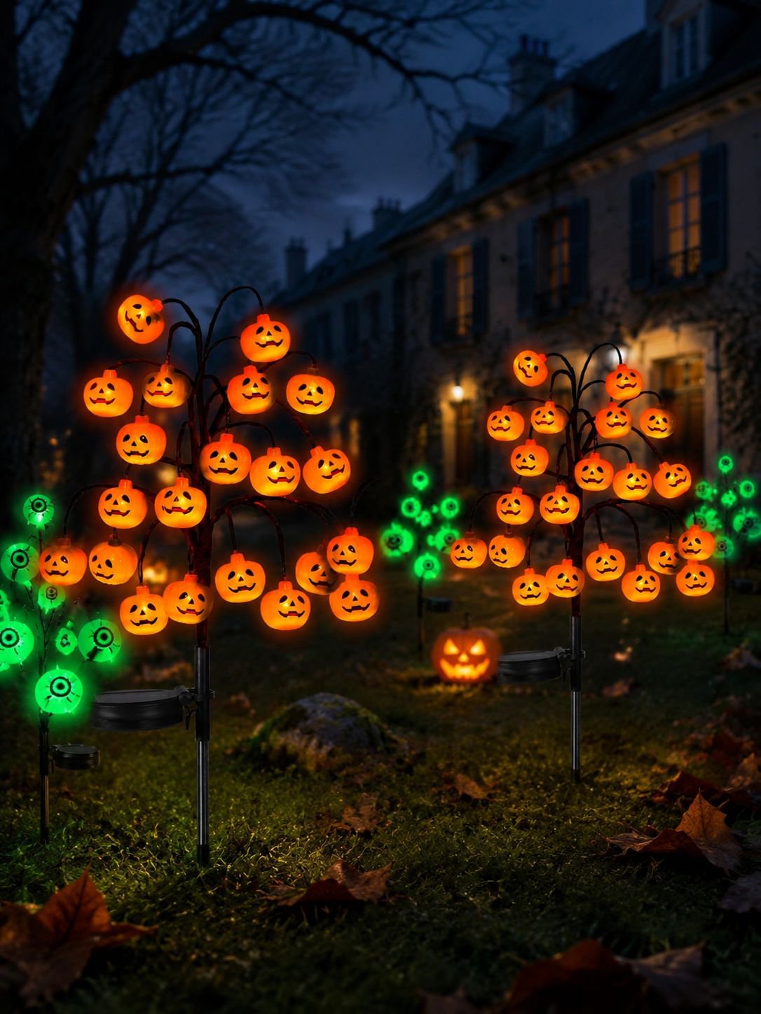 Lampe solaire citrouille d'Halloween JMY - Lampe à branches JMY-Halloween