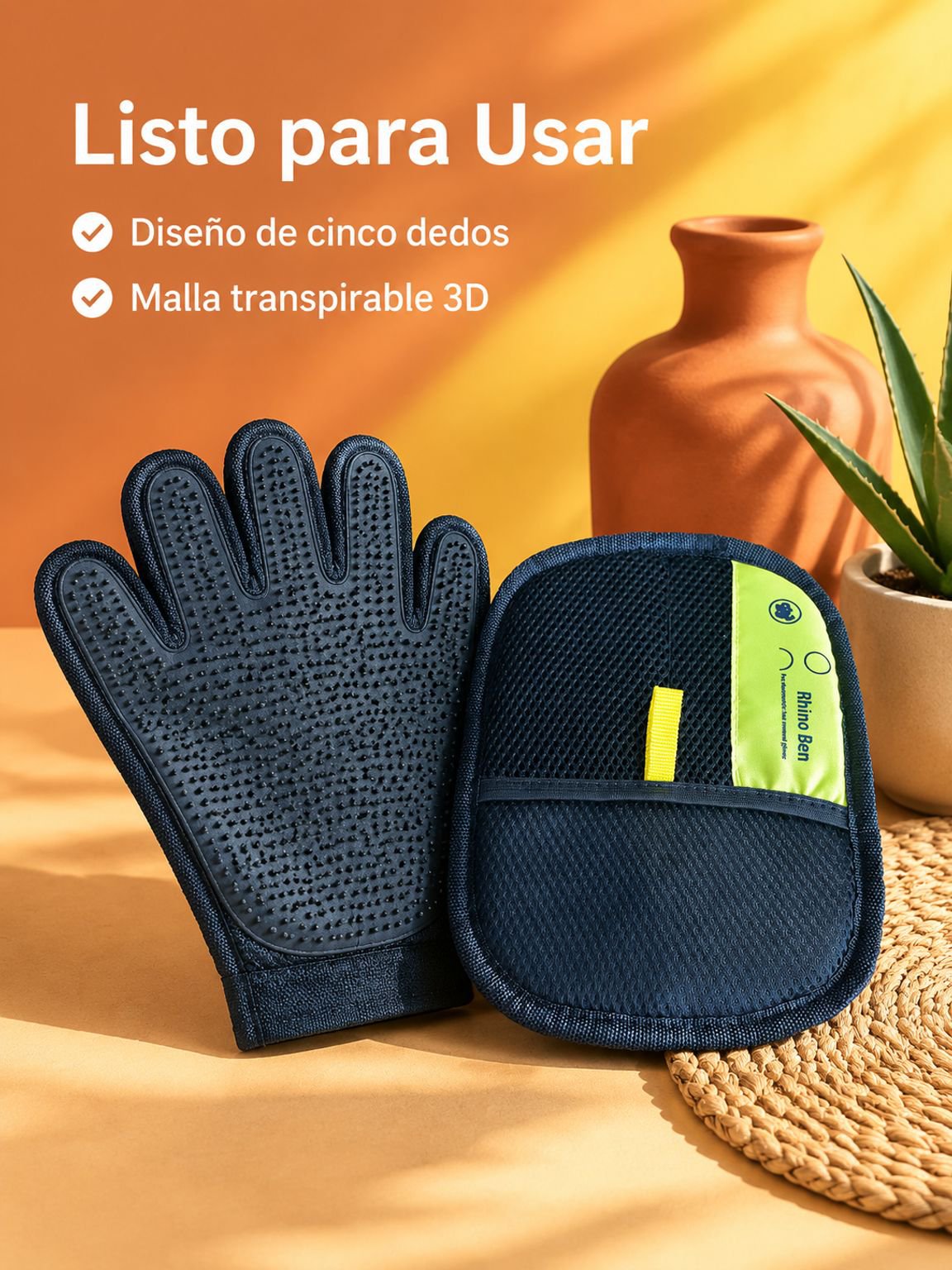Guante para mascotas antielectrostático y removedor de pelo