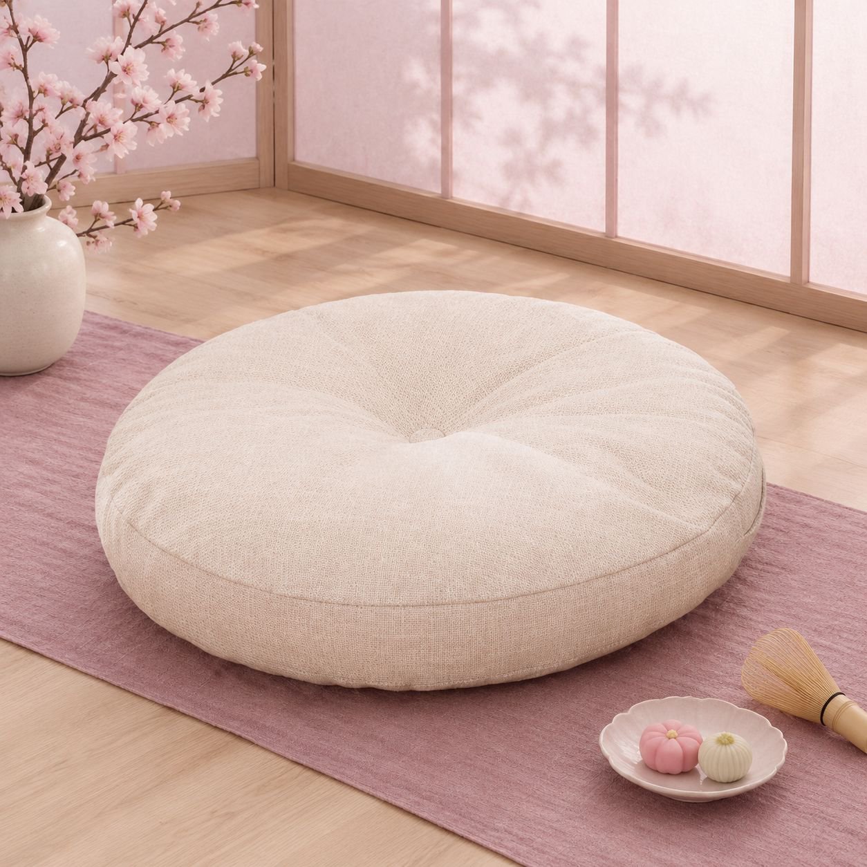 厚みのある背もたれ付きクッション