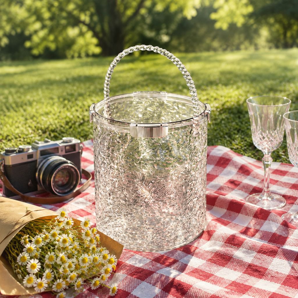 Multi-purpose outdoor ice bucket for BBQs