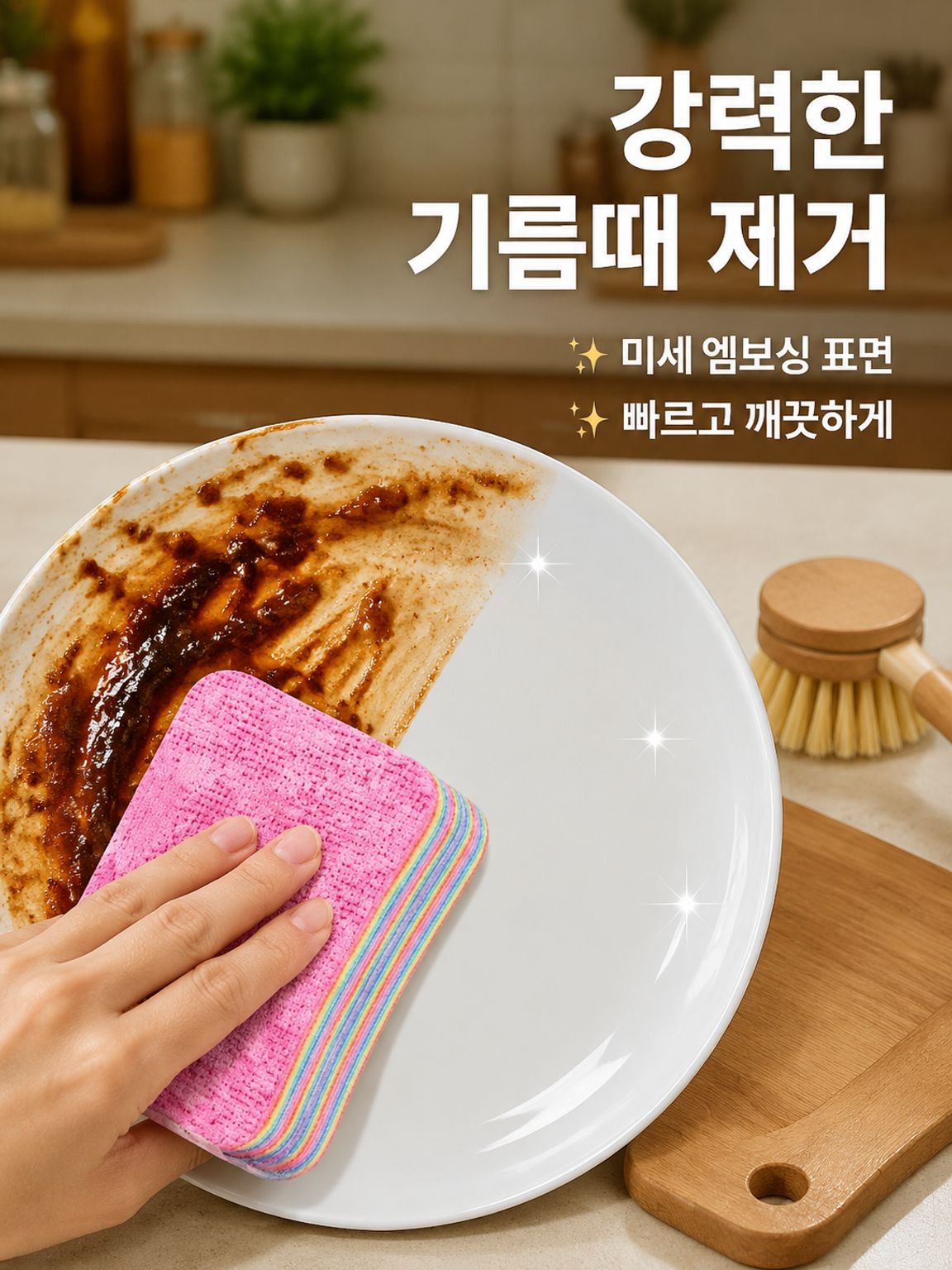 쉽게 찢어지는 여러 겹의 청소용 천