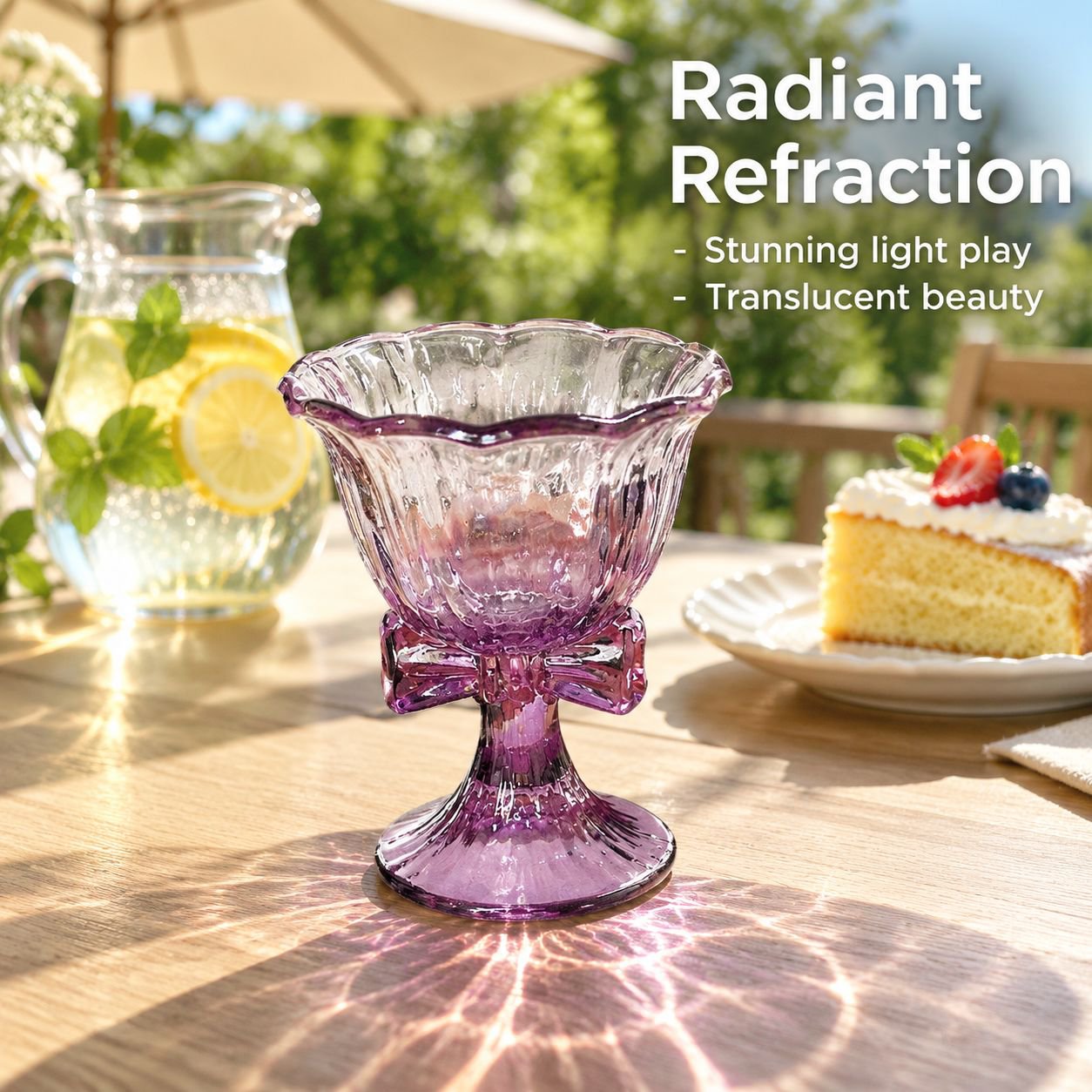 Purple Bow High-Stem Glass