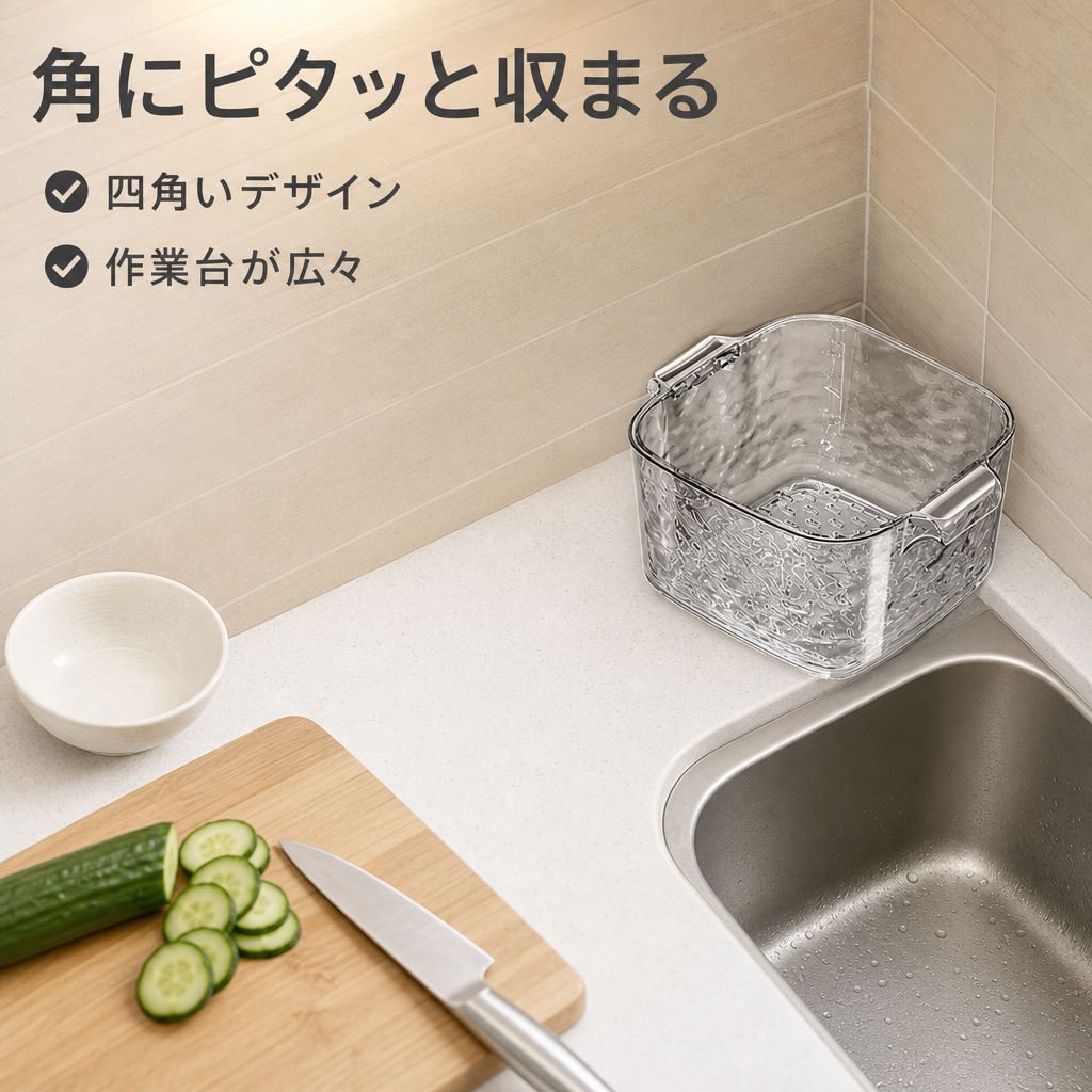 二重構造のキッチン用水切りかご兼野菜洗い用洗面器