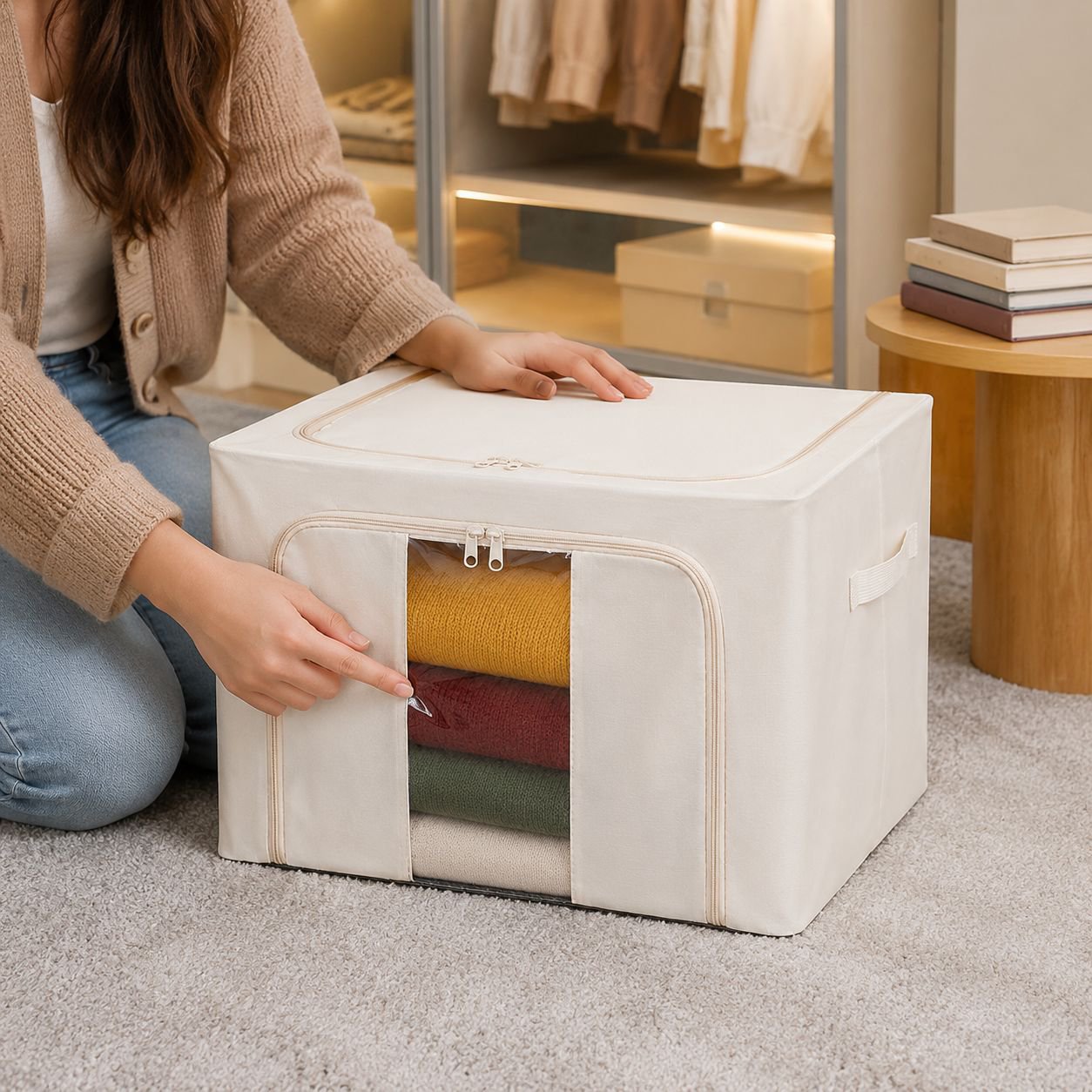 Visible Window Large Steel Structure Clothing Storage Box