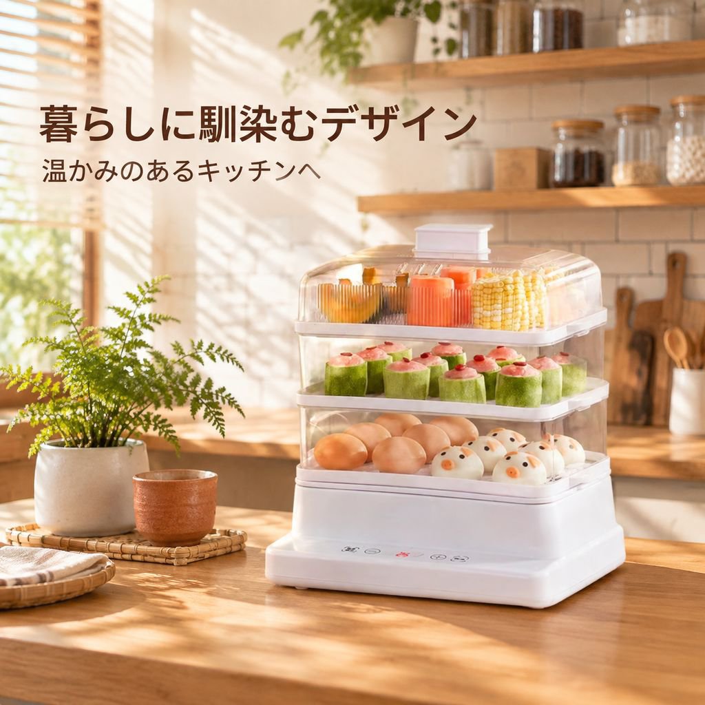 多機能三層家庭用電気蒸し器