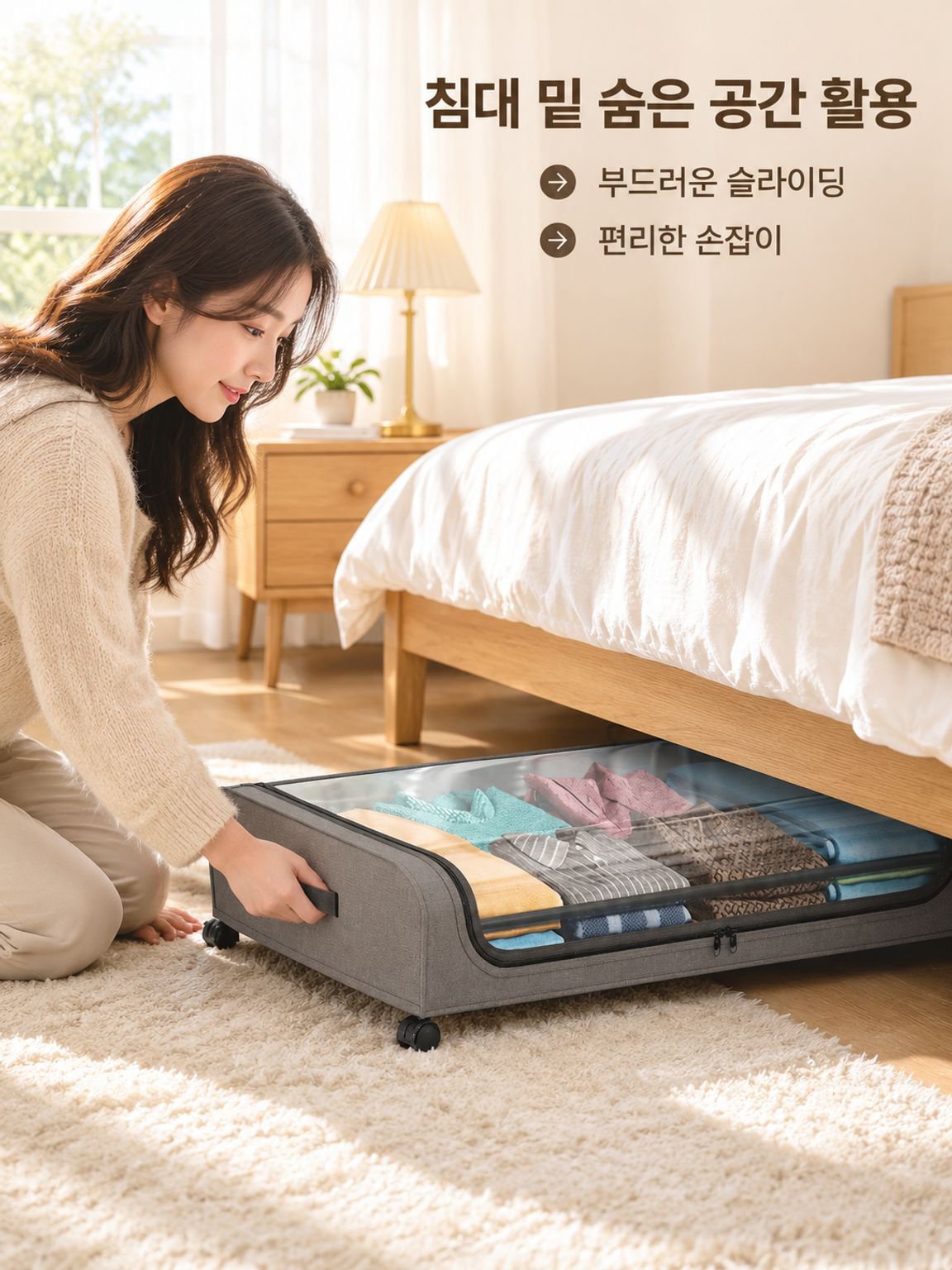 방진 침대 밑 수납함 수납함 간편하다 편리하다 먼지를 막다 방수 가정용