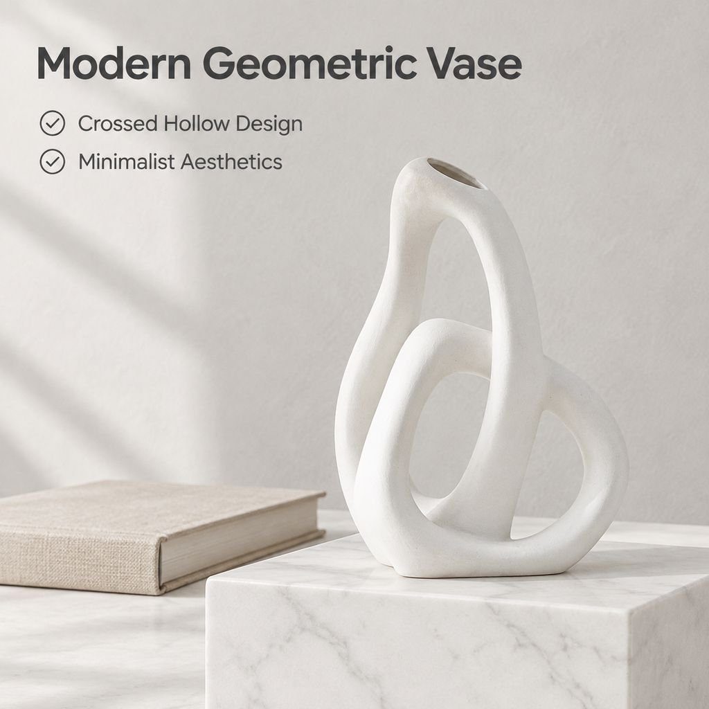 Modern Creative Crossed Ceramic Vase Dried Flower Decorative Centerpiece