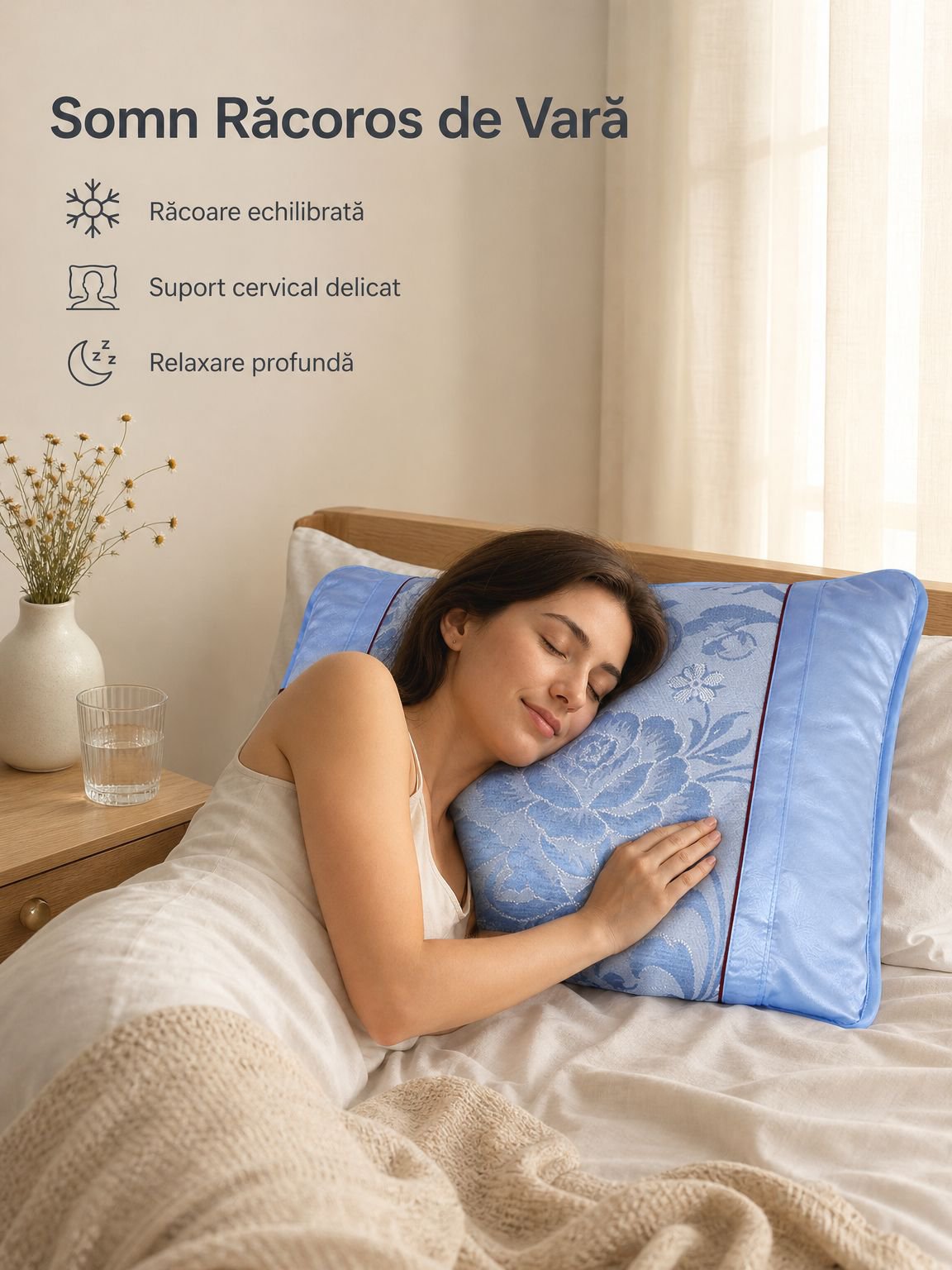Față de pernă răcoritoare cu efect de răcire