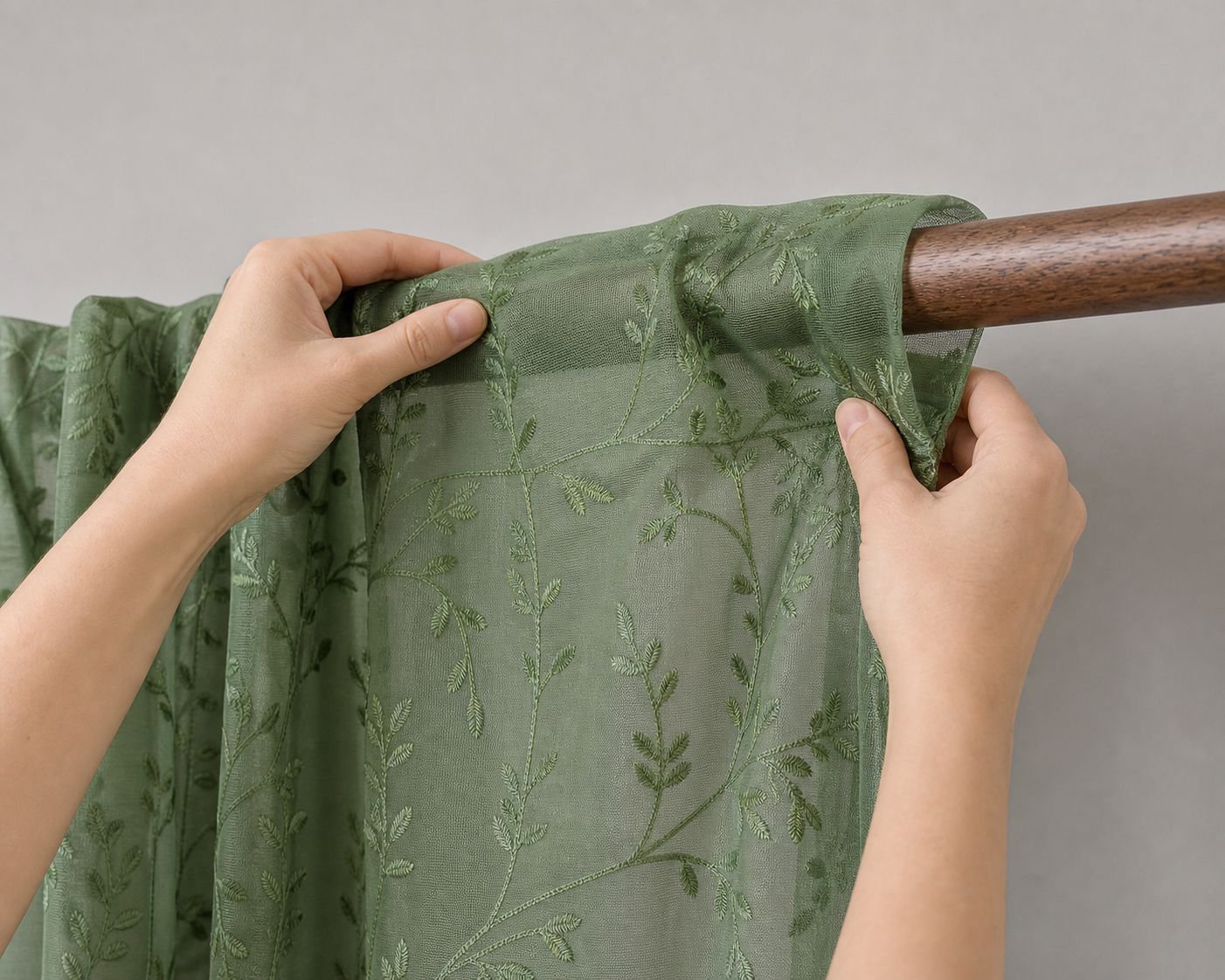 Light filtering through transparent sheer curtain