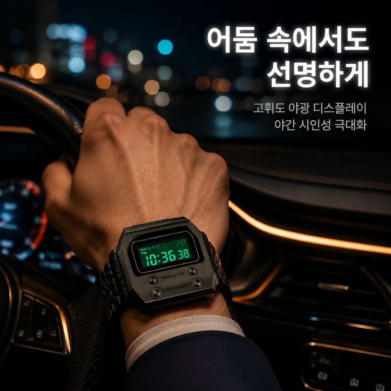 남성용 야광 다기능 크로노그래프 방수 전자 시계