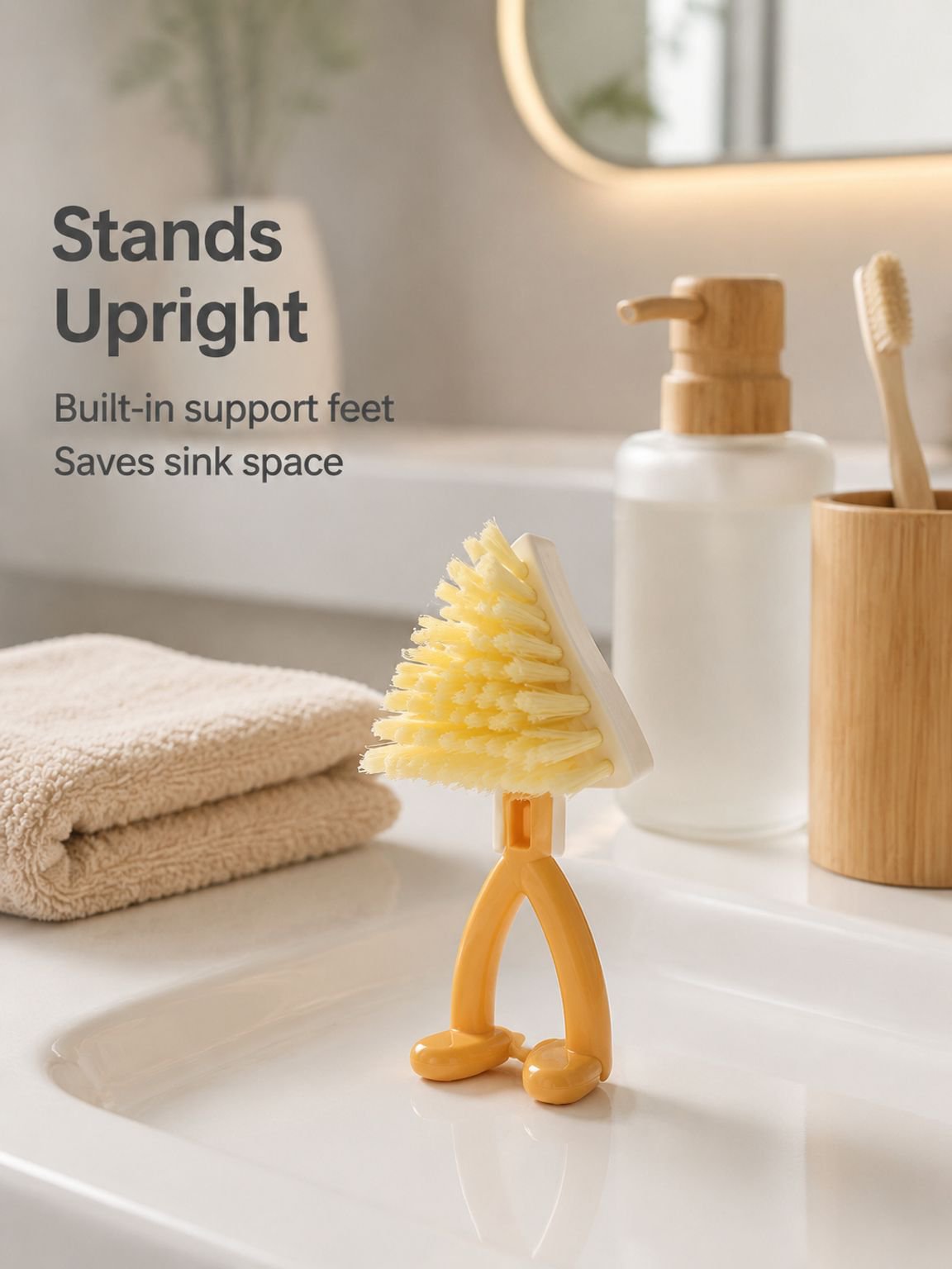 Foldable No-Dead-Angle Triangle Cleaning Brush