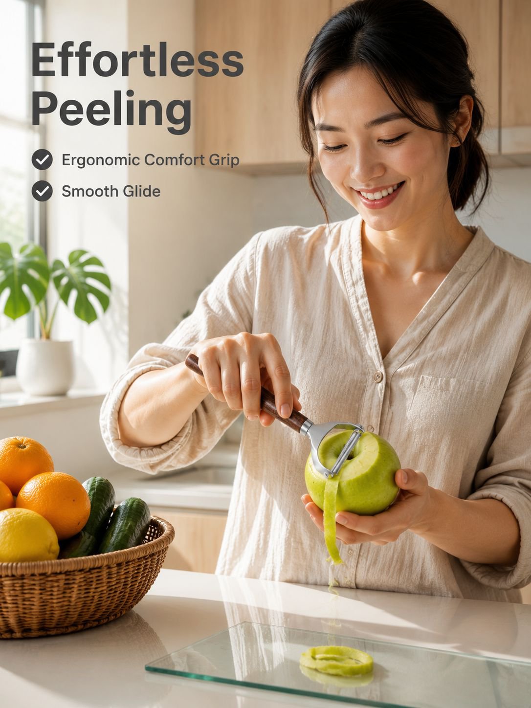 Kitchen apple and melon peeler