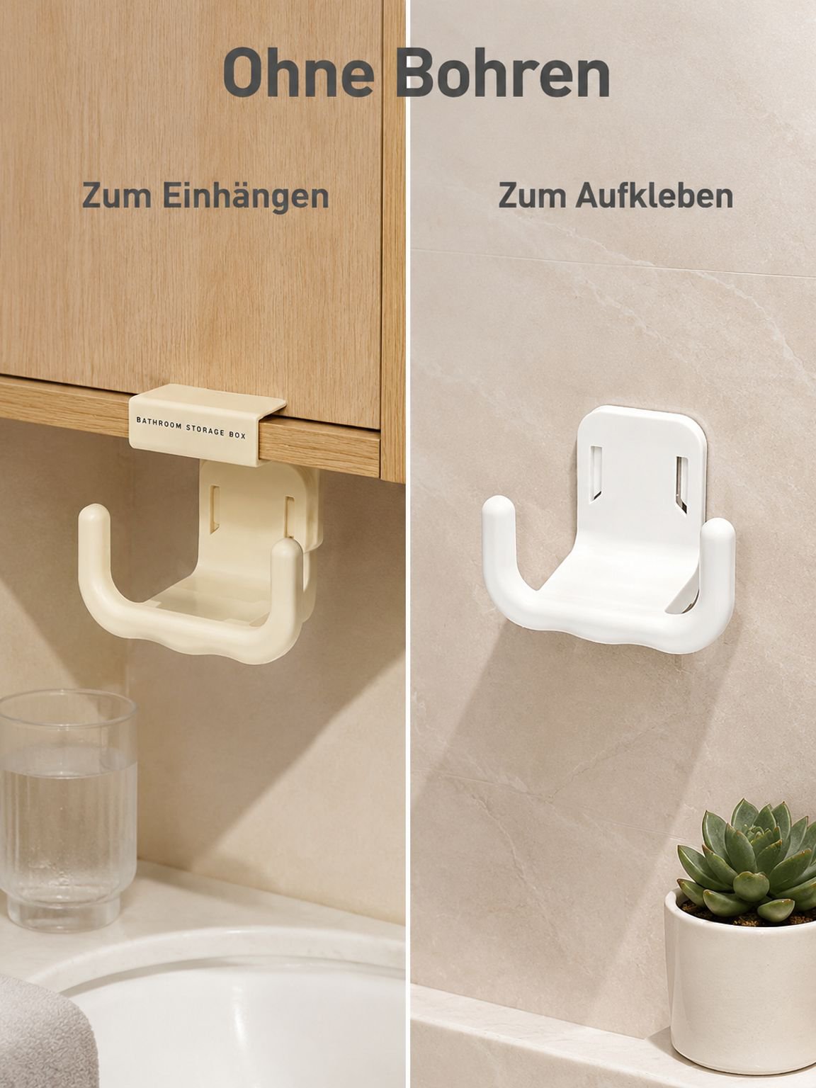 Wandmontierter, bohrfreier Toilettenpapier-Organizer und Halter
