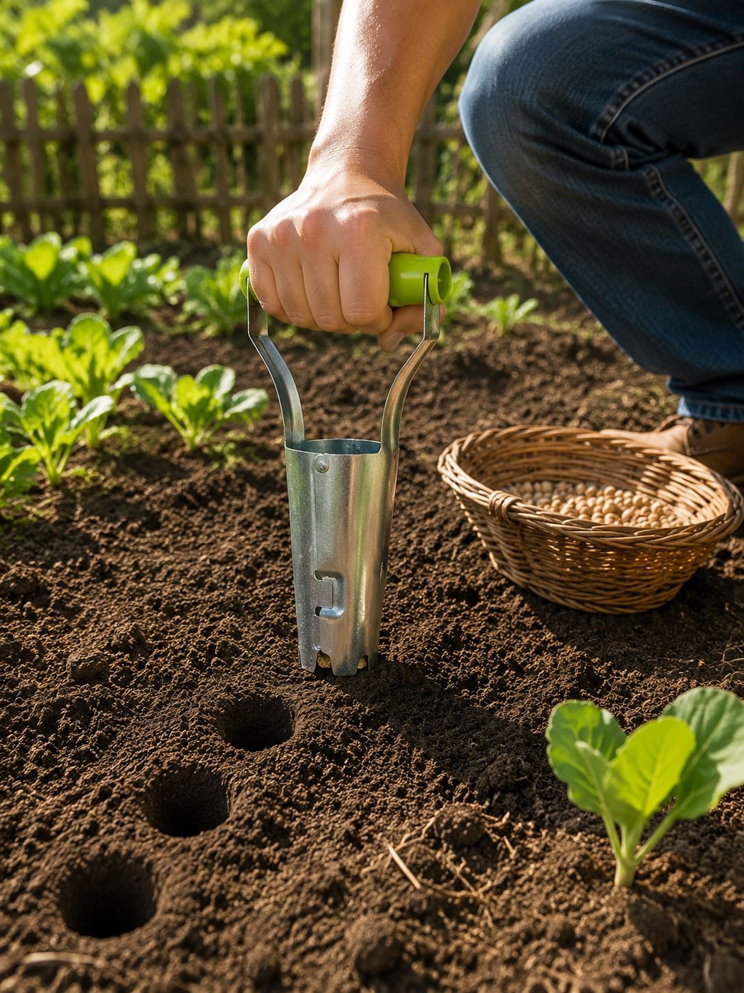 Herramienta agrícola para trasplante de semillas