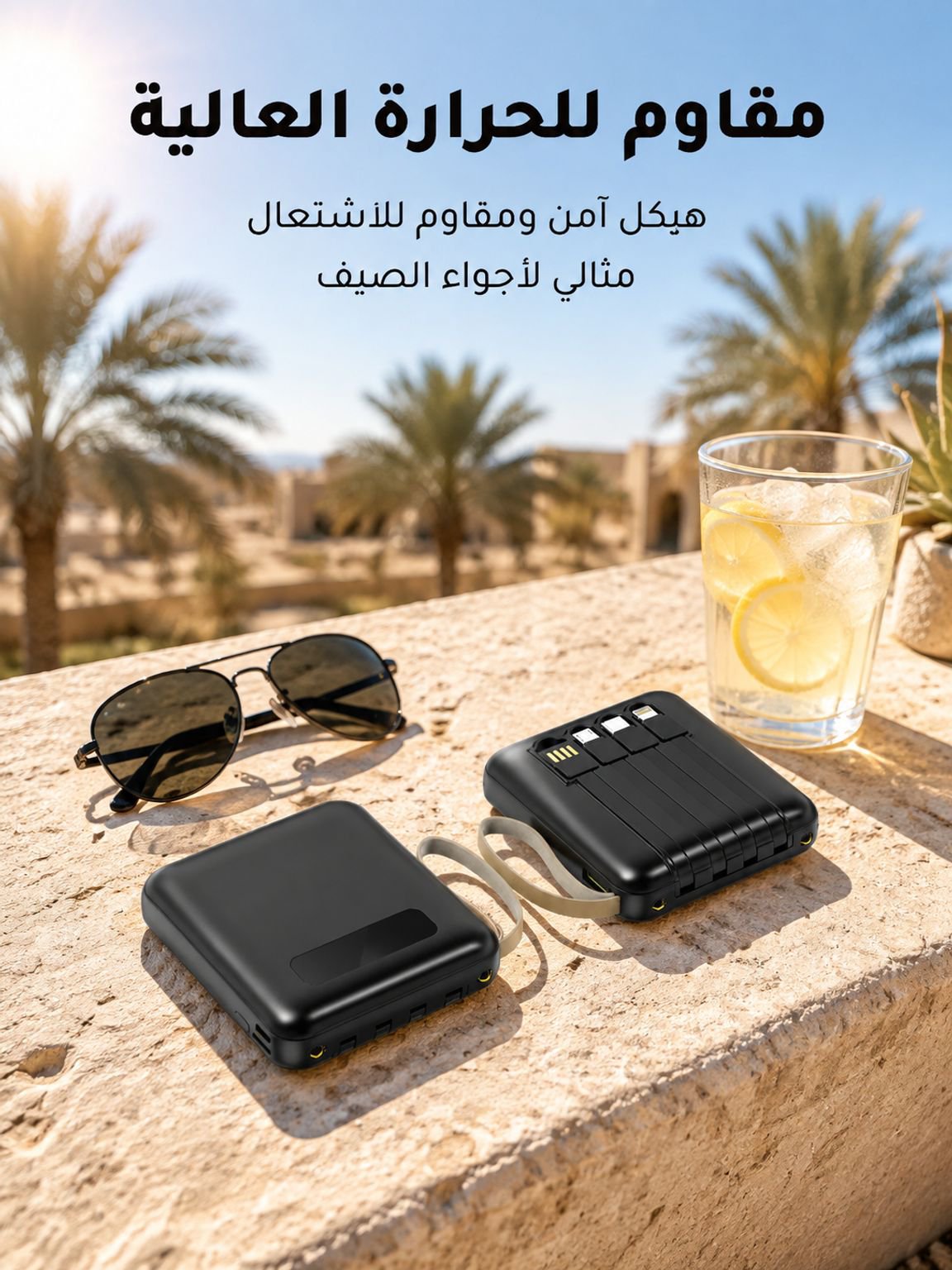 بنك الطاقة المحمول المزود بالكابلات بالطراز الجديد