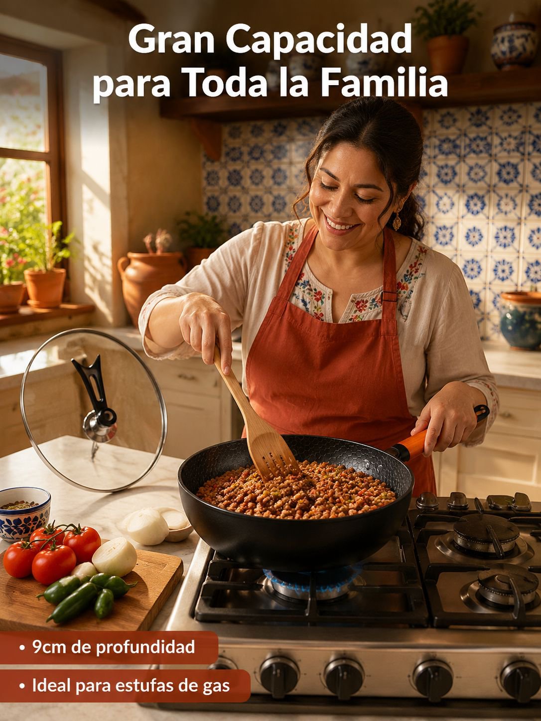 Sartén Antiadherente con Textura de Martillo