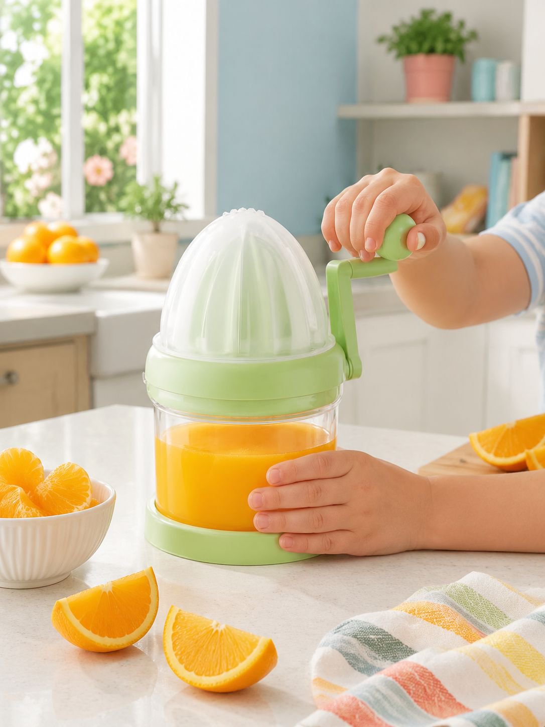 Exprimidor de cítricos manual para zumos saludables