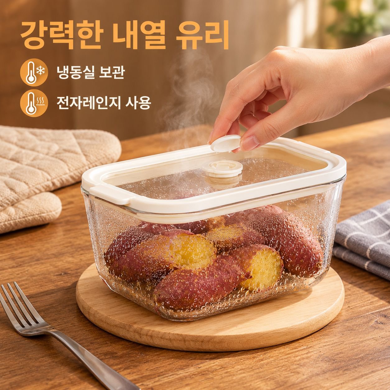 피클 및 김치 전용 유리 용기