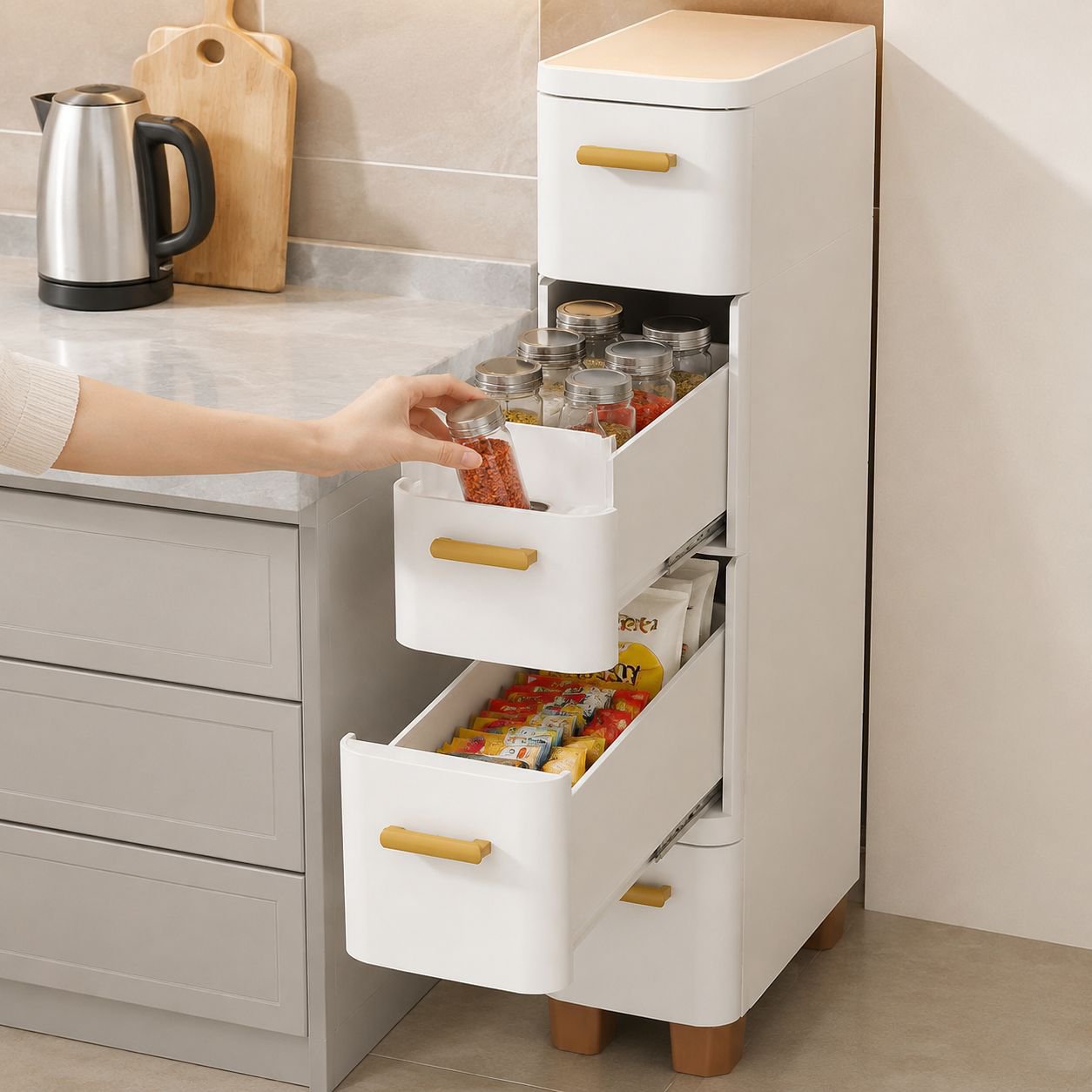 Space saving drawer organizer for small home spaces