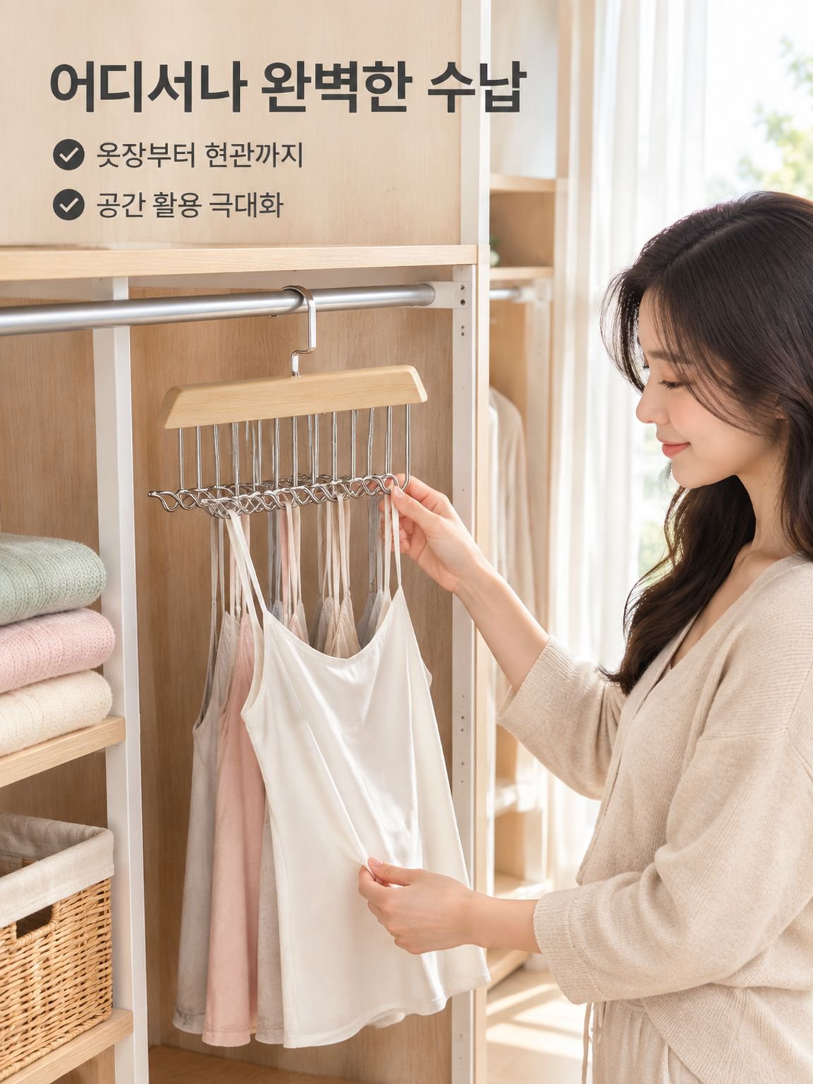 원목 8후크 옷걸이 