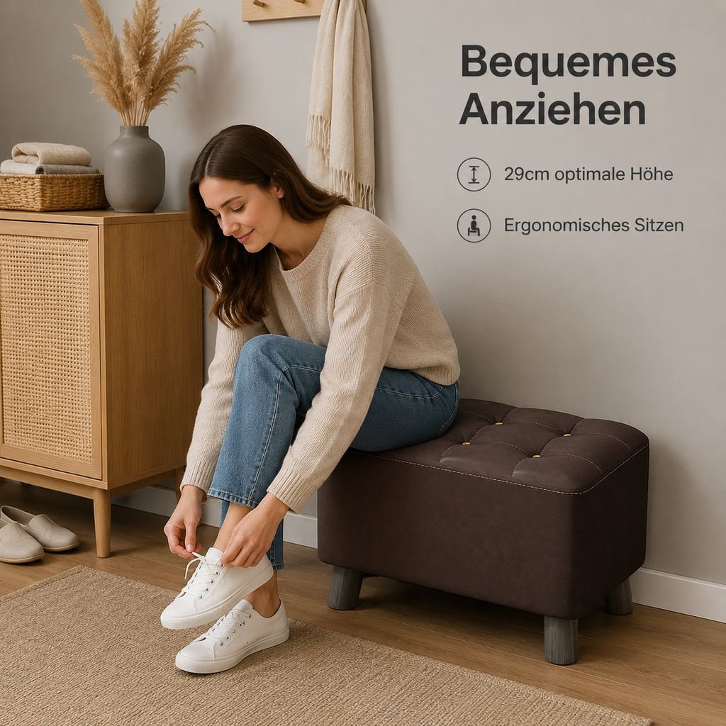 Kreativer quadratischer Hocker für den Heimgebrauch, geeignet zum Schuheanziehen und für Sofas.
