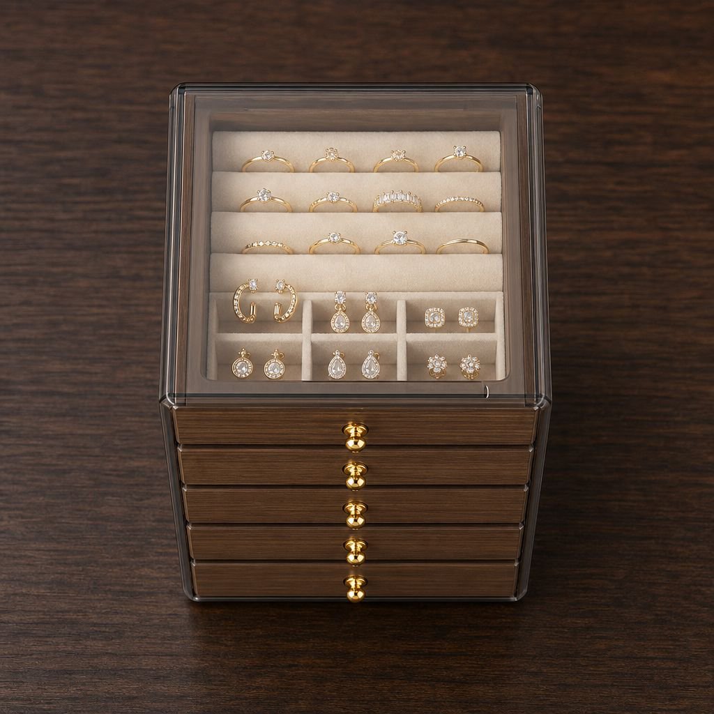 Multi-Layer Bracelet Necklace Earring Jewelry Box