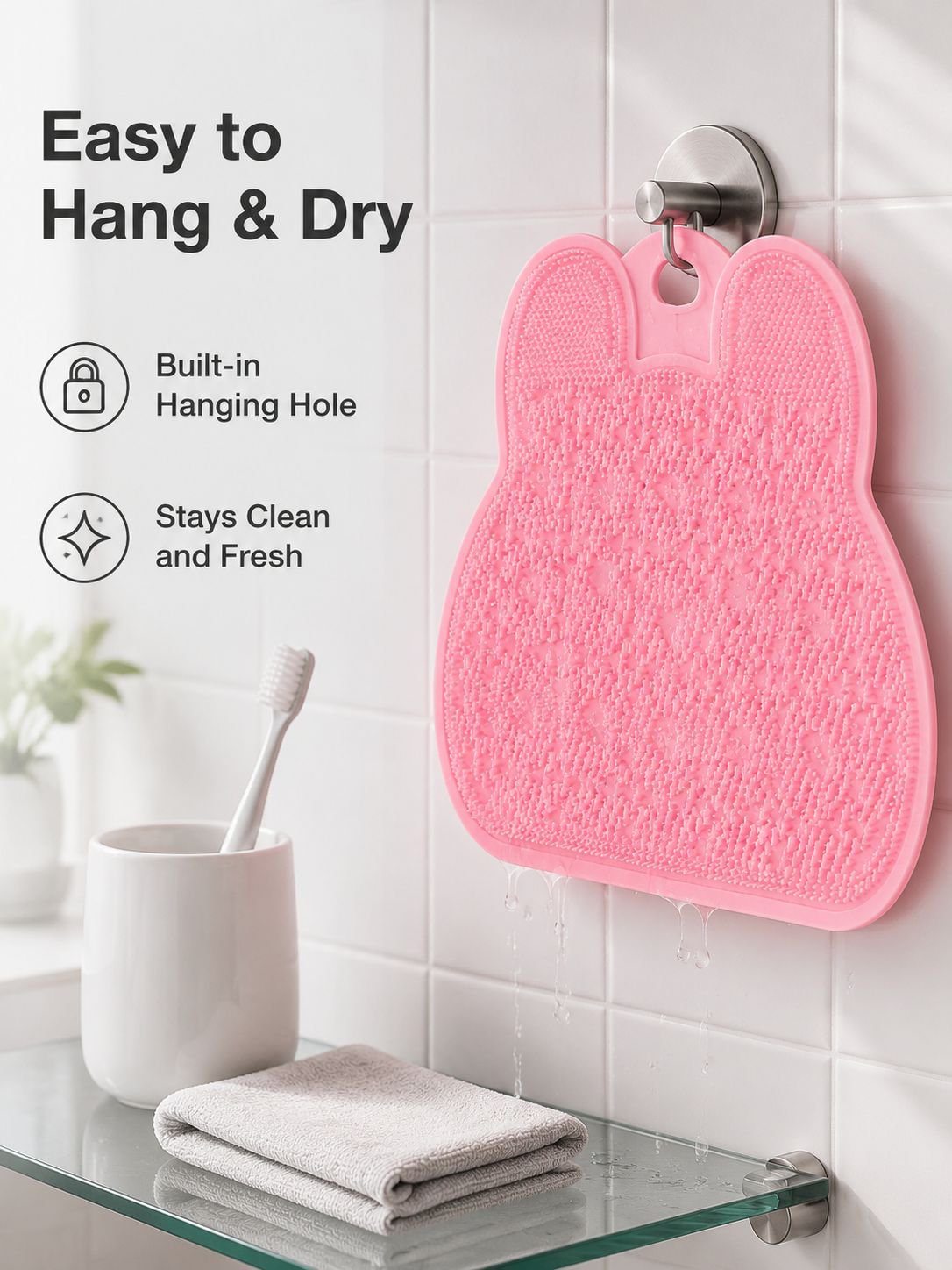 Silicone Bunny Foot Scrubber Mat