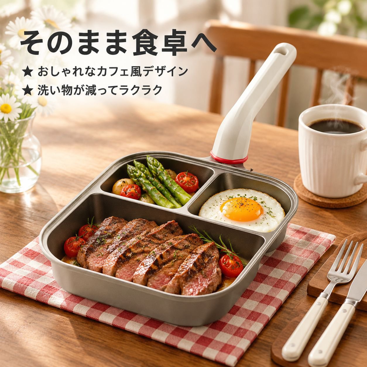 チタン製3in1フライパン