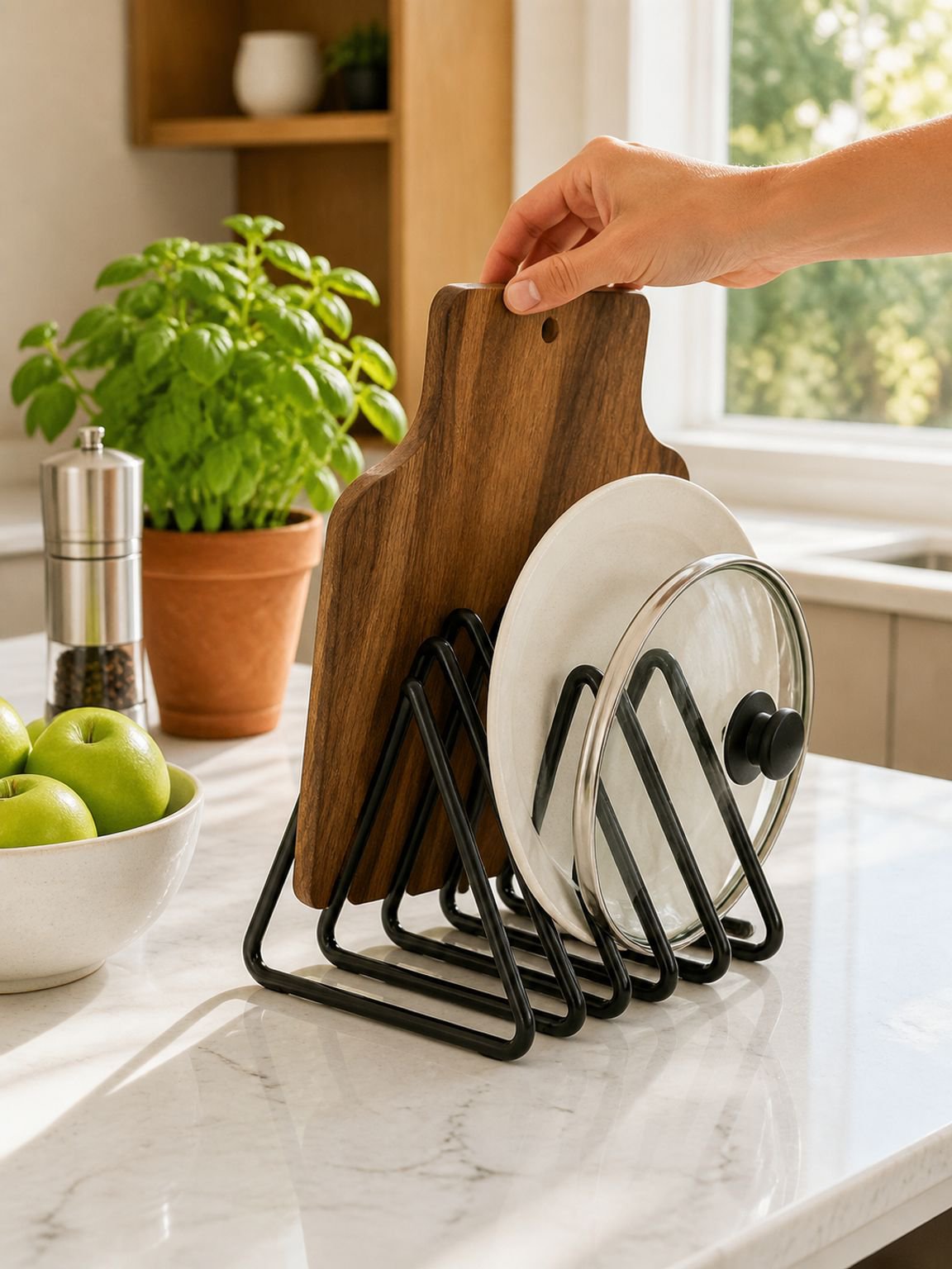 Multi-Functional Cutting Board Organizer Rack