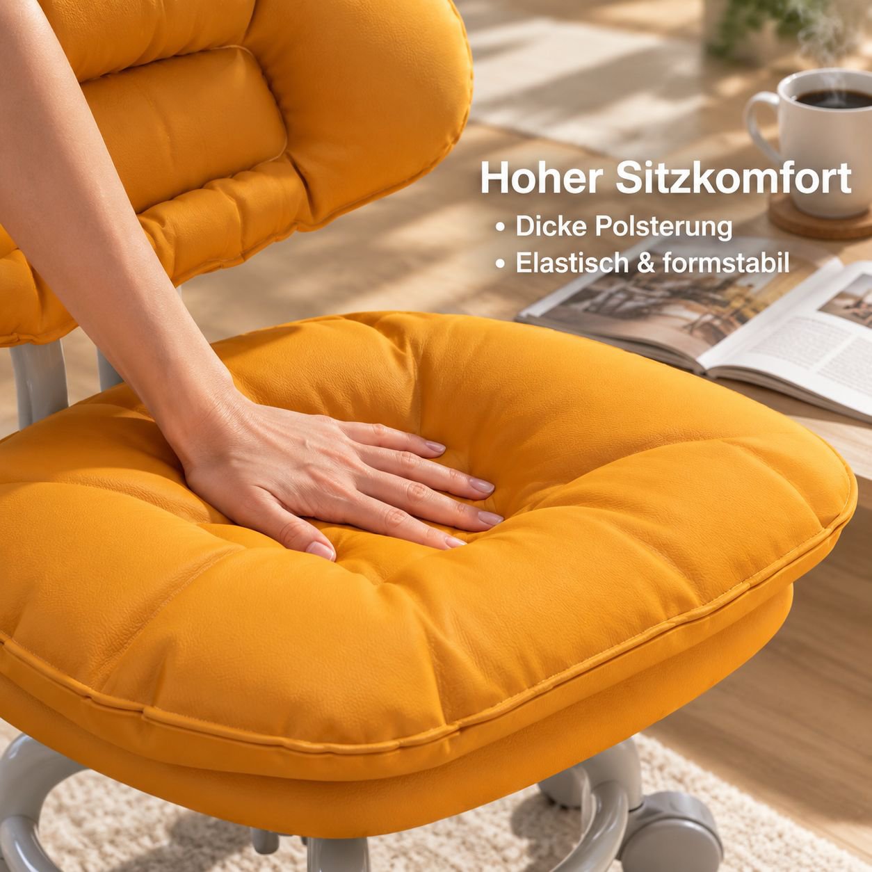Multifunktionaler kleiner Sessel mit Universalrollen