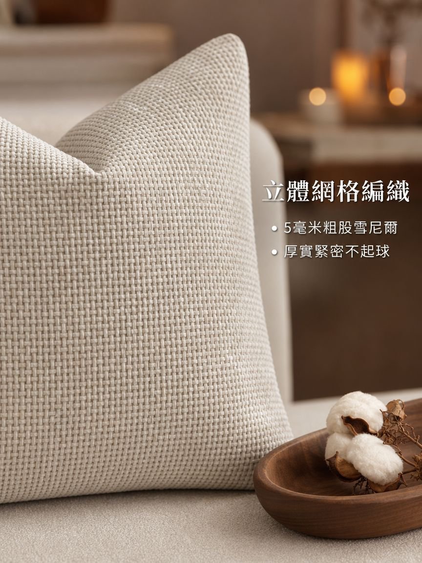 粗針雪尼爾抱枕