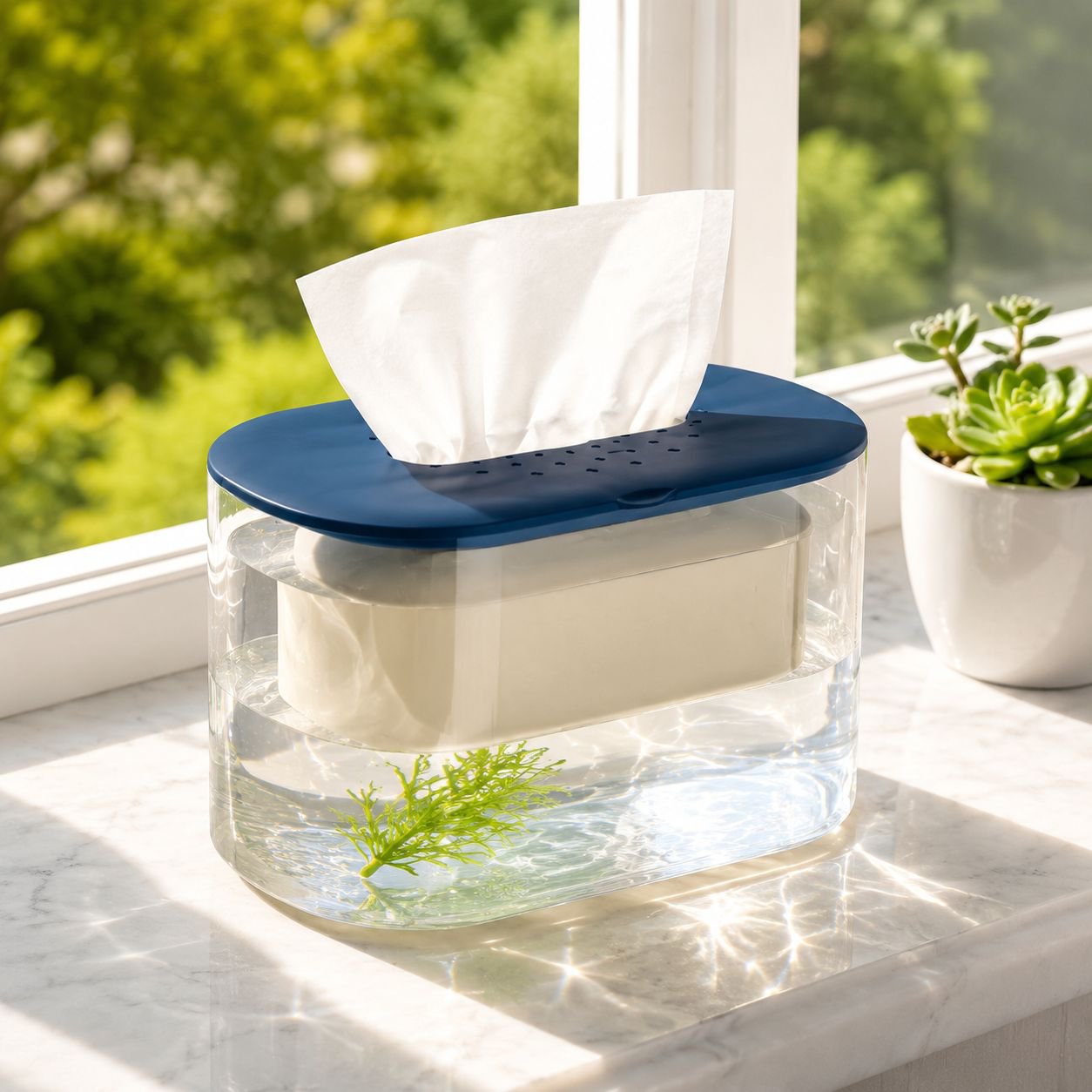 Sturdy tissue holder for filter pads in aquarium