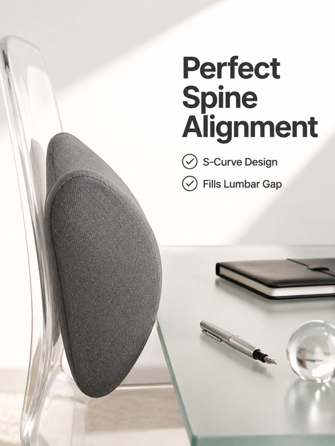 Massage memory lumbar support pillow