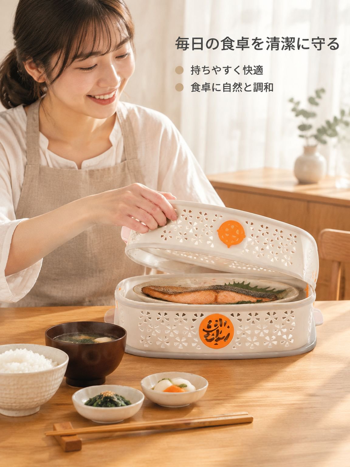 家庭用整理プレート 多層の透かし野菜カバー 食卓用の残り物収納プレート 防虫防塵水切りカゴ