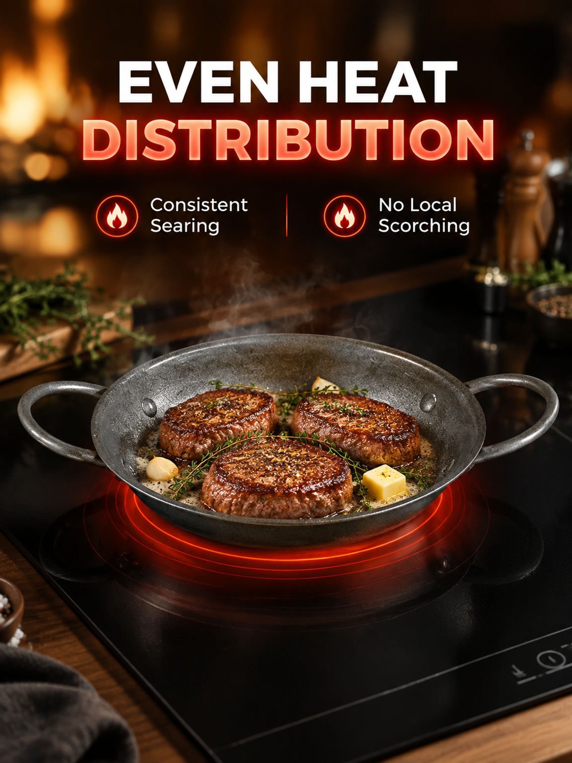 Heavy-duty stainless steel stir-fry pan