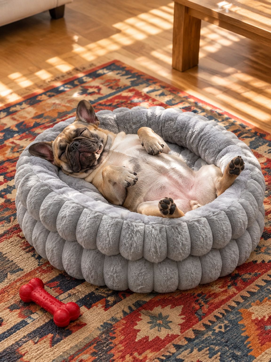 Cama redonda cálida para gatos y perros