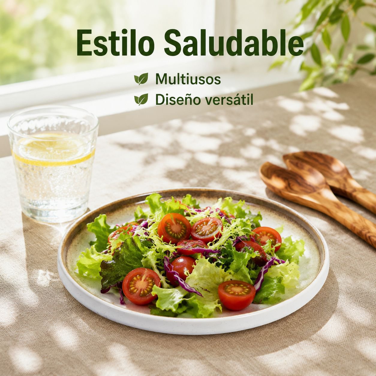 Plato de cerámica para ensalada, estilo occidental, para desayuno en casa