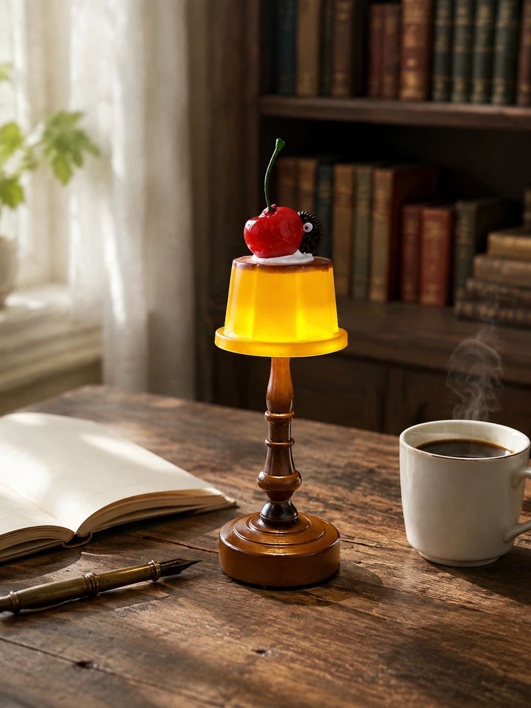 Compact nightstand lamp featuring stylish design and soft LED illumination