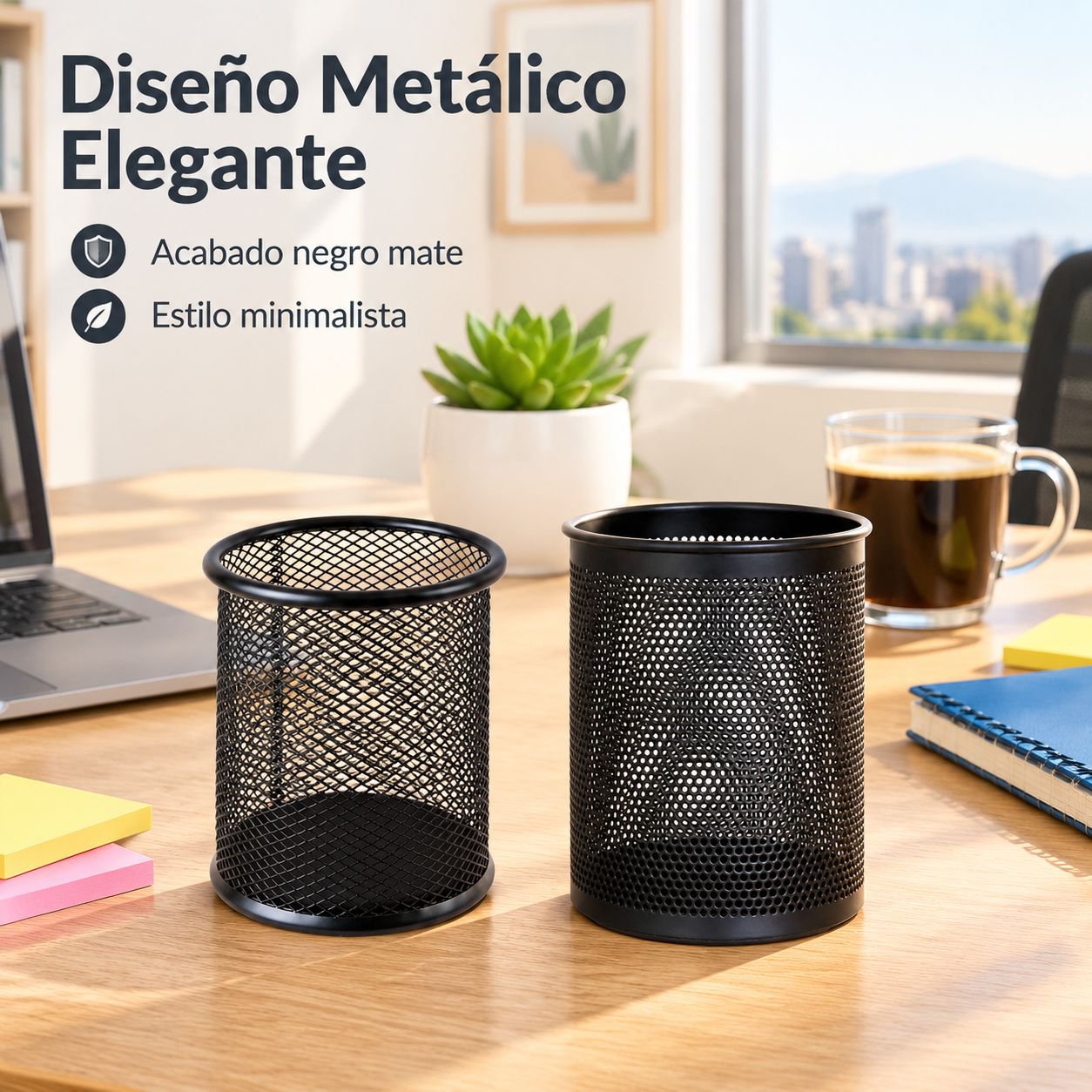 Organizador de Escritorio Deli Portalápices Metálico Multifuncional