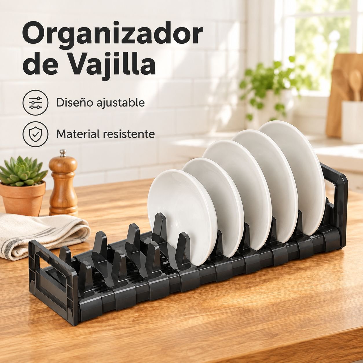 Organizador y Escurridor de Platos y Cubiertos para Gabinete