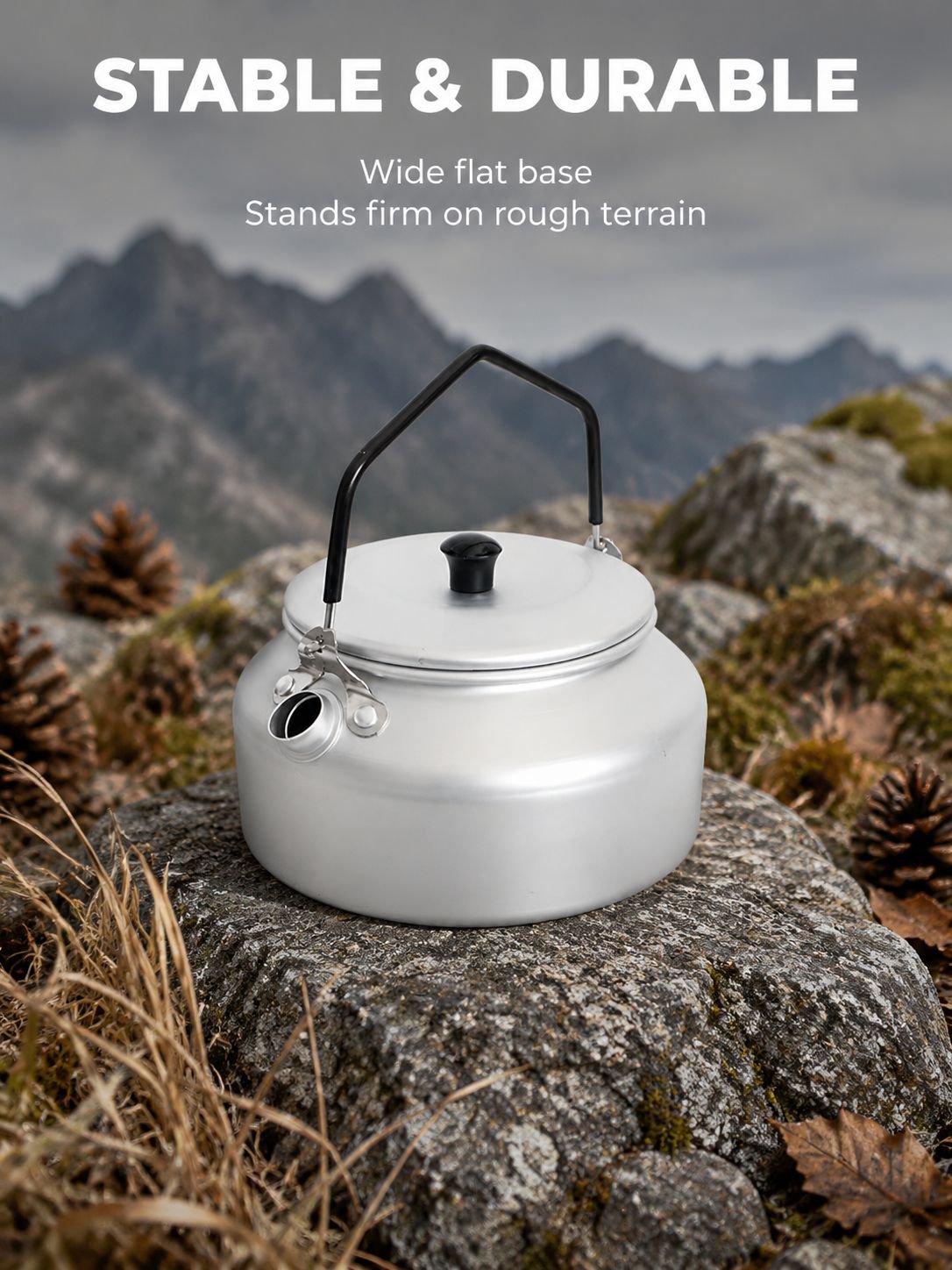 Ultralight camping coffee pot with ergonomic design