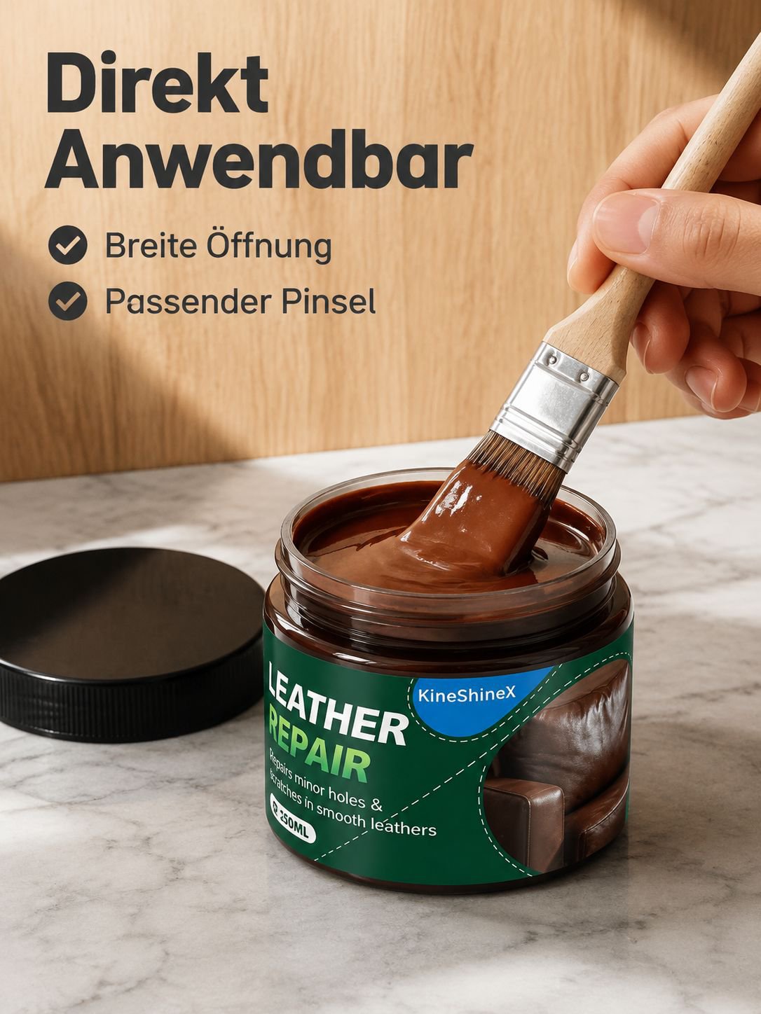 Möbel Reparaturpaste Anwendung auf Holzmöbel