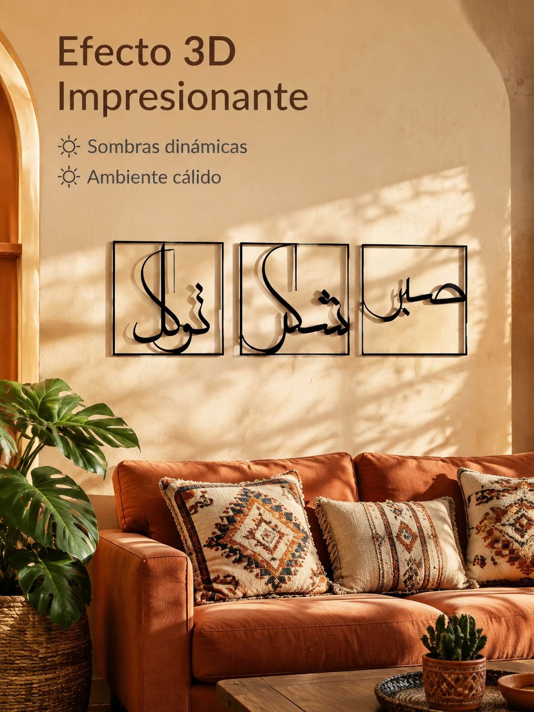 Juego de tres adornos de pared de arte en hierro
