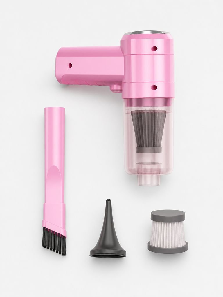 Rechargeable handheld vacuum for home and automotive use