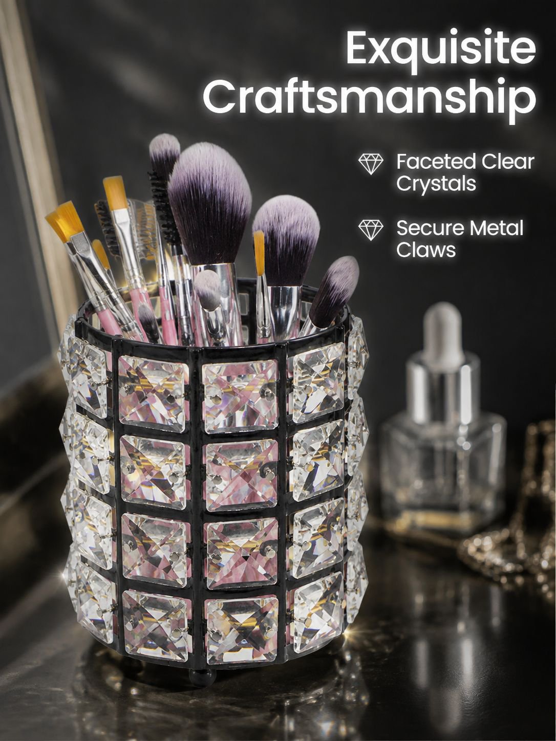 Crystal Pen Holder Makeup Brush Storage Box