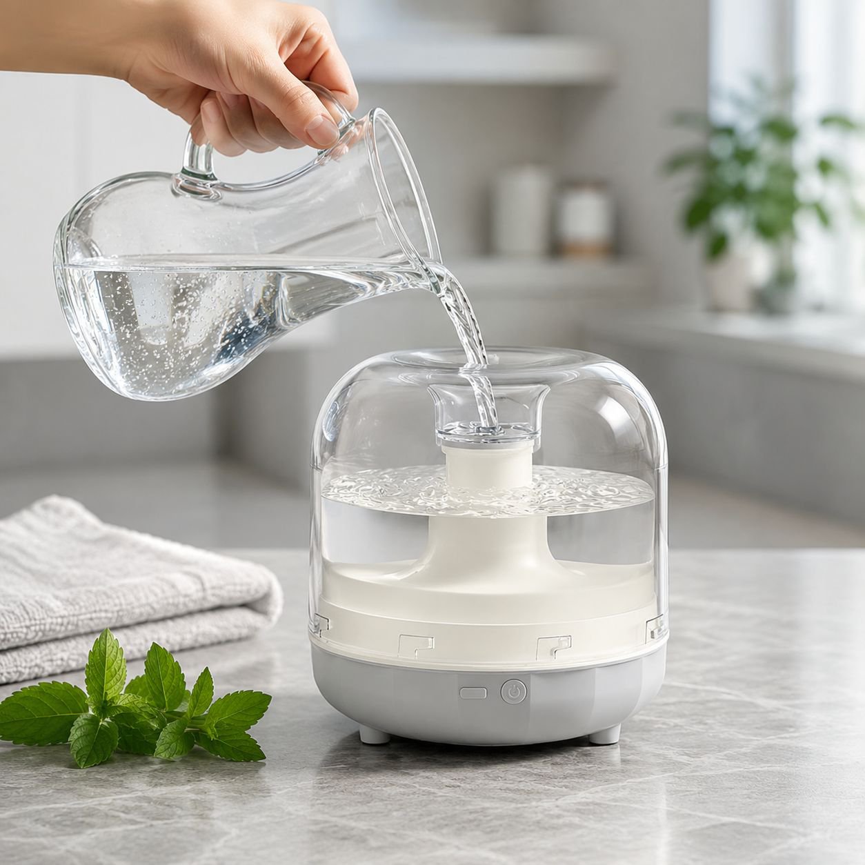 Humidificador silencioso de alta capacidad para cuartos pequeños