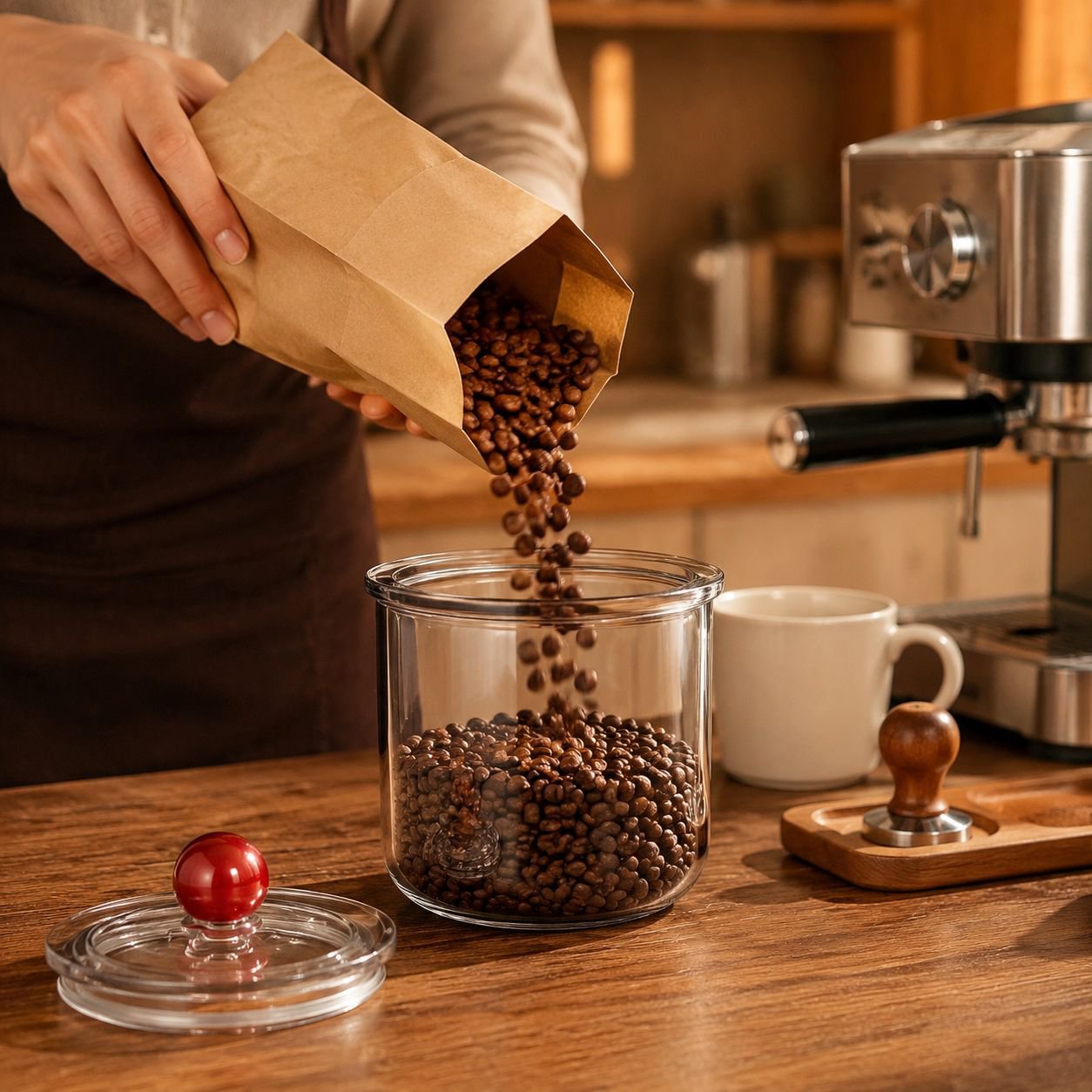 Airtight Coffee Bean Storage Container with Sealed Lid